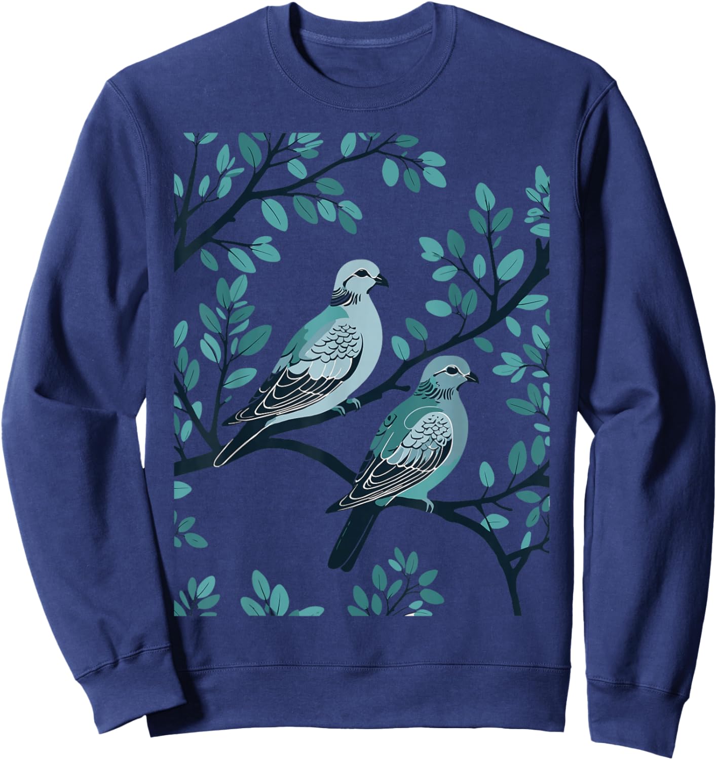 Two Turtle Doves Cut-Out Stencil-Style 3 Sweatshirt - Sweatshirt | Navy