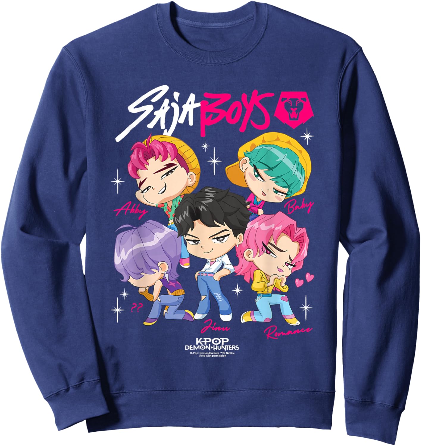 KPop Demon Hunters Saja Boys Chibi Offiziell lizenziert Sweatshirt - Sweatshirt | Navy