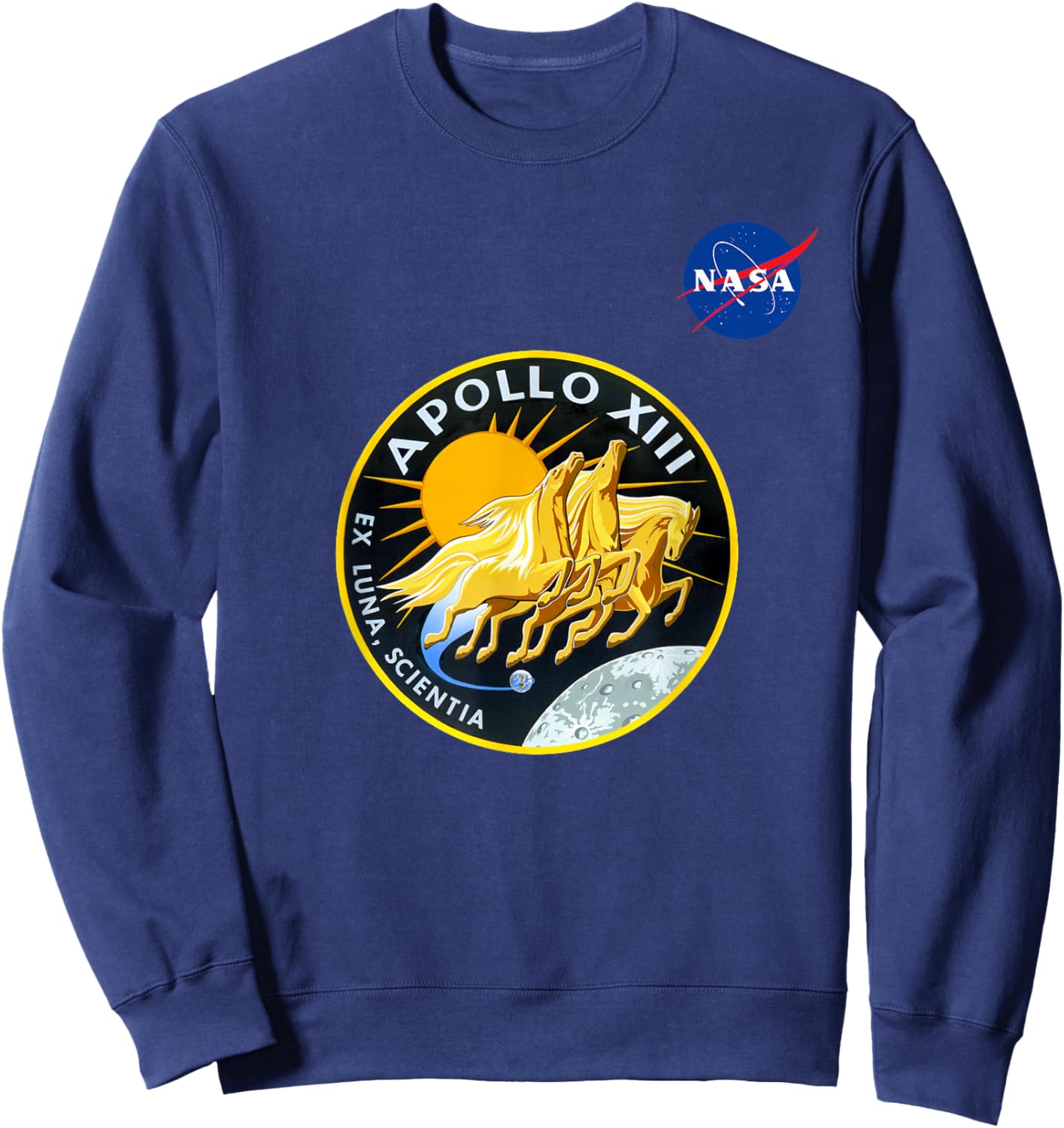 NASA Apollo 13 Mission Patch Meatball Logo Sweatshirt - Sweatshirt | Navy