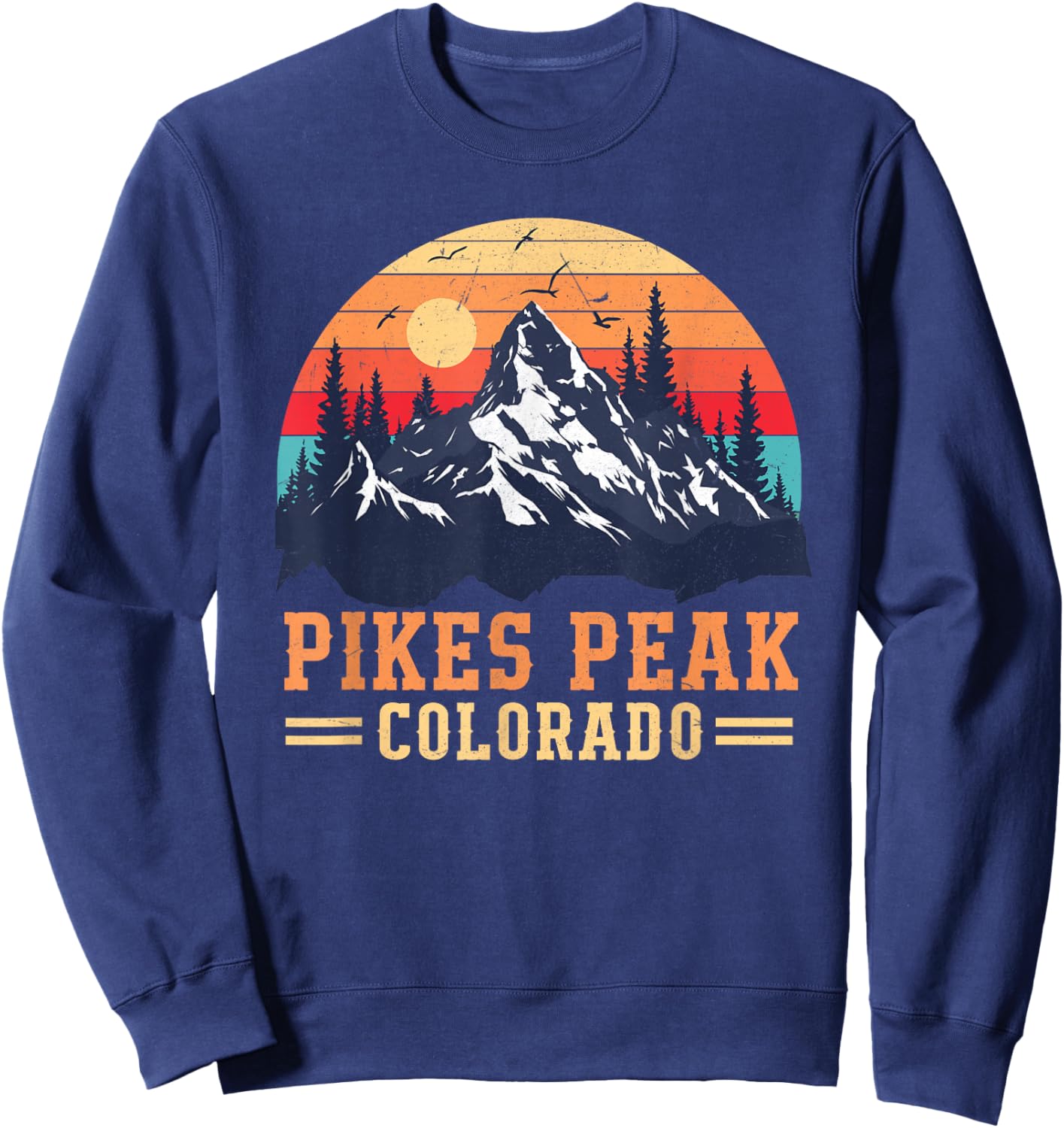 Pikes Peak National Park Hiking Mountain Outdoor Sweatshirt - Sweatshirt | Navy