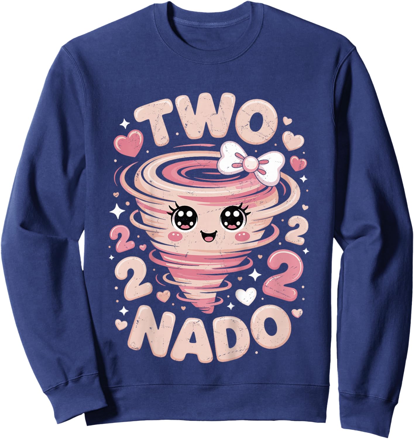 Two Nado 2nd Birthday Funny 2 Year Old Girls Kids Toddler Sweatshirt - Sweatshirt | Navy