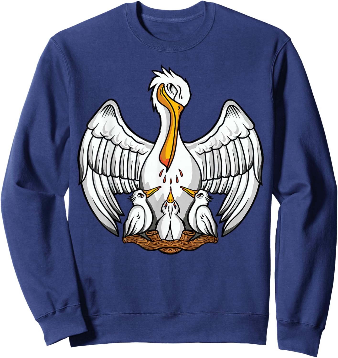 Pelican in Her Piety Symboles catholiques Traditionnels Masse Latine Sweatshirt - Sweatshirt | Navy