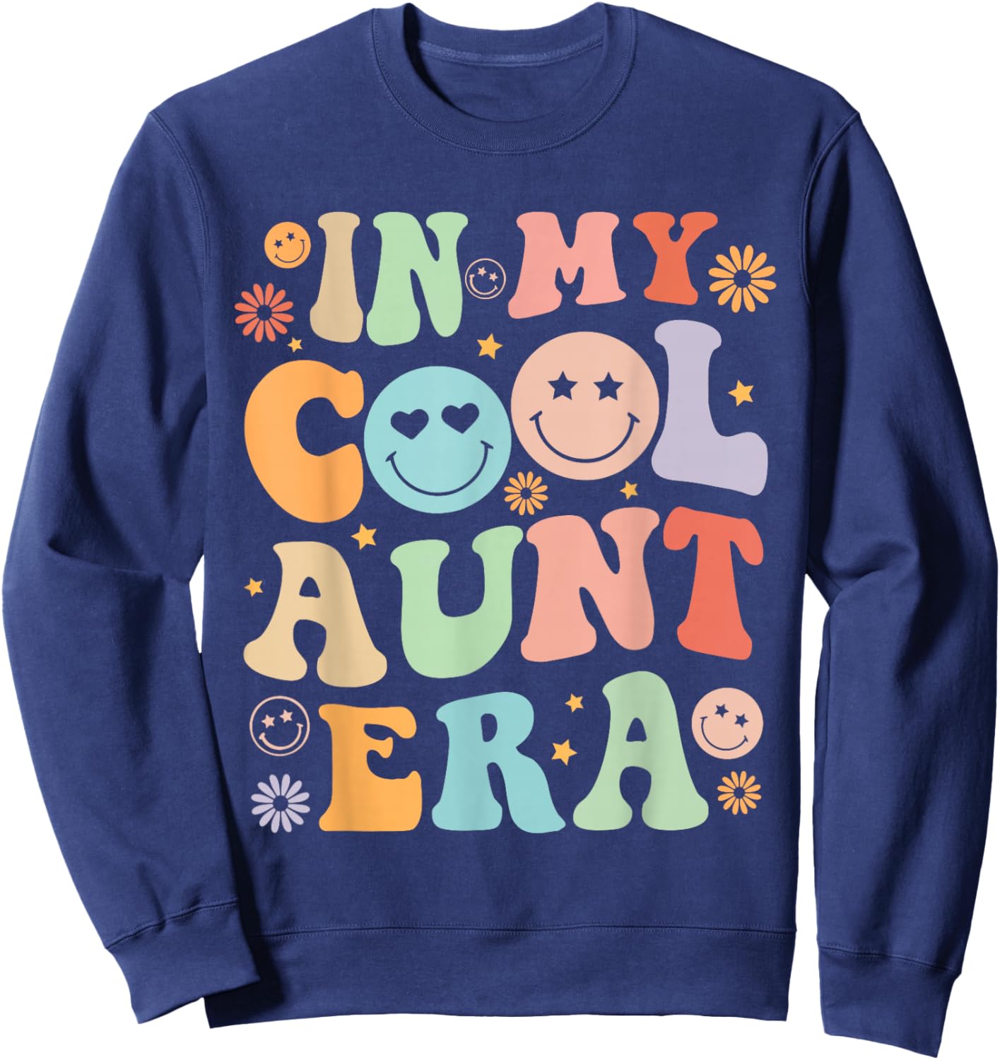Auntie Aunt Baby Announcement Mother's Day Women Girl Sweatshirt - Sweatshirt | Navy