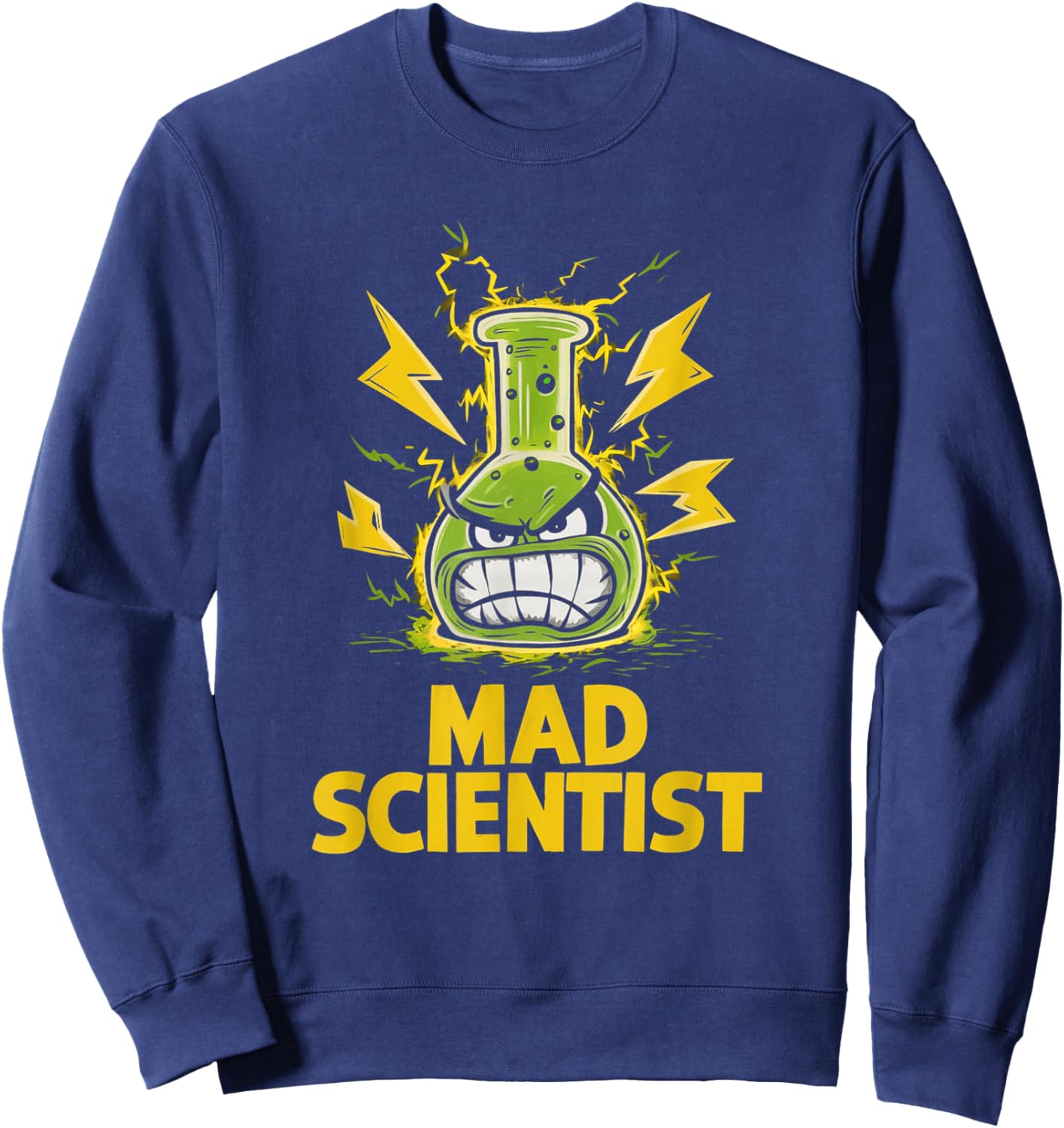 Mad Scientist Kids Youth Adult Science Teacher Chemistry Sweatshirt - Sweatshirt | Navy