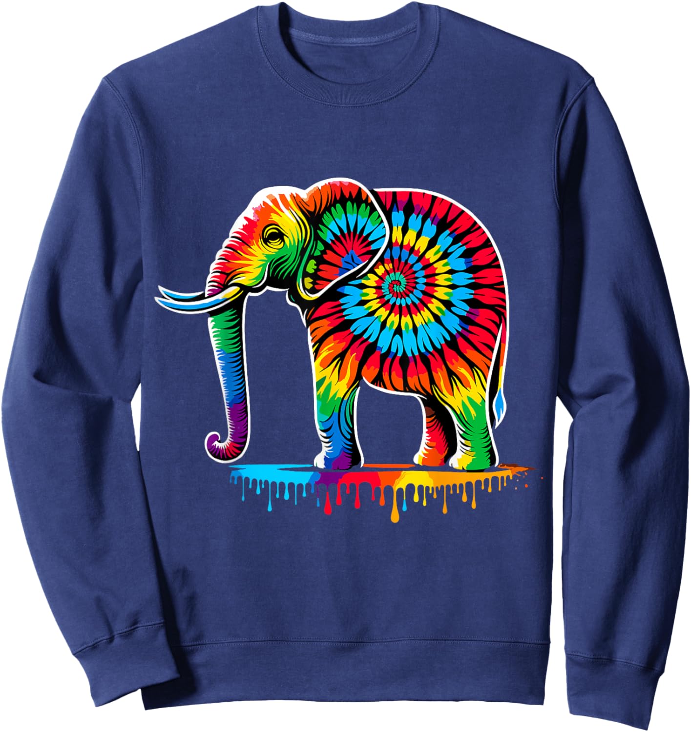 Tie-Dye Elephant Sweatshirt - Sweatshirt | Navy