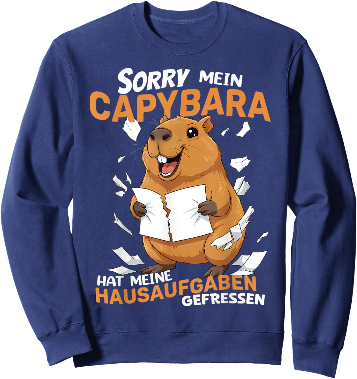 Sorry Mein Capybara Hat Meine Hausaufgaben Gefressen Sweatshirt - Sweatshirt | Navy