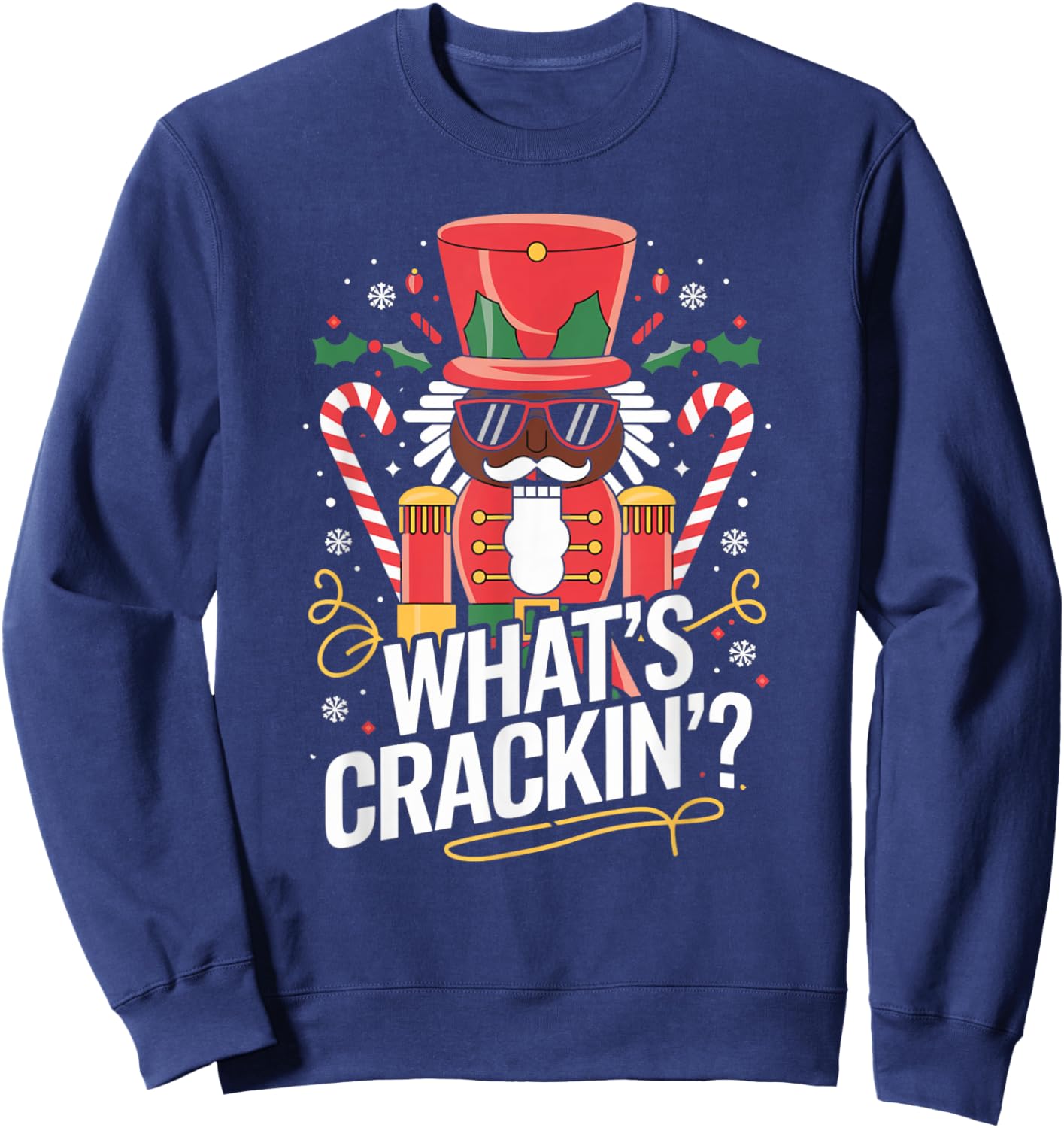 Funny Christmas African American Nutcracker Men Women Kids Sweatshirt - Sweatshirt | Navy