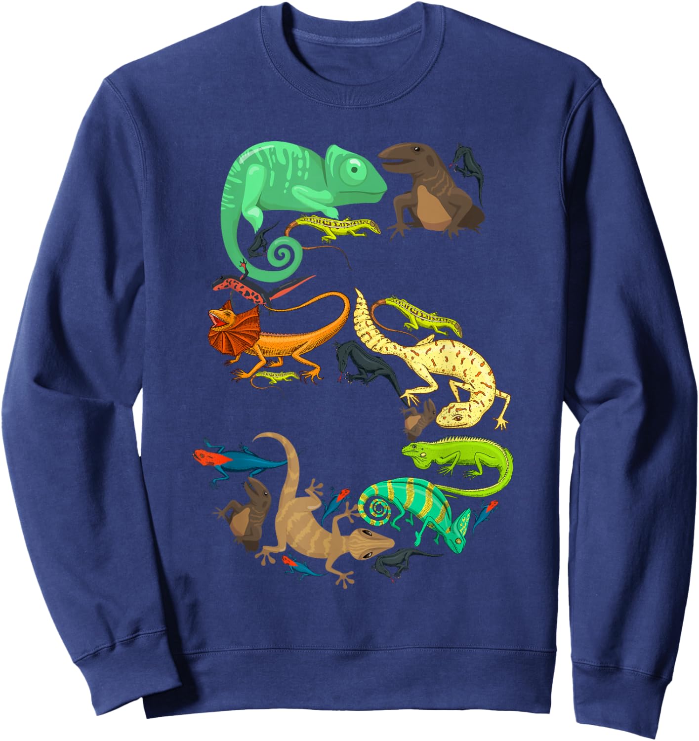 Kids 5th Birthday Reptiles Lizards Themed 5 Year Old Boys Sweatshirt - Sweatshirt | Navy