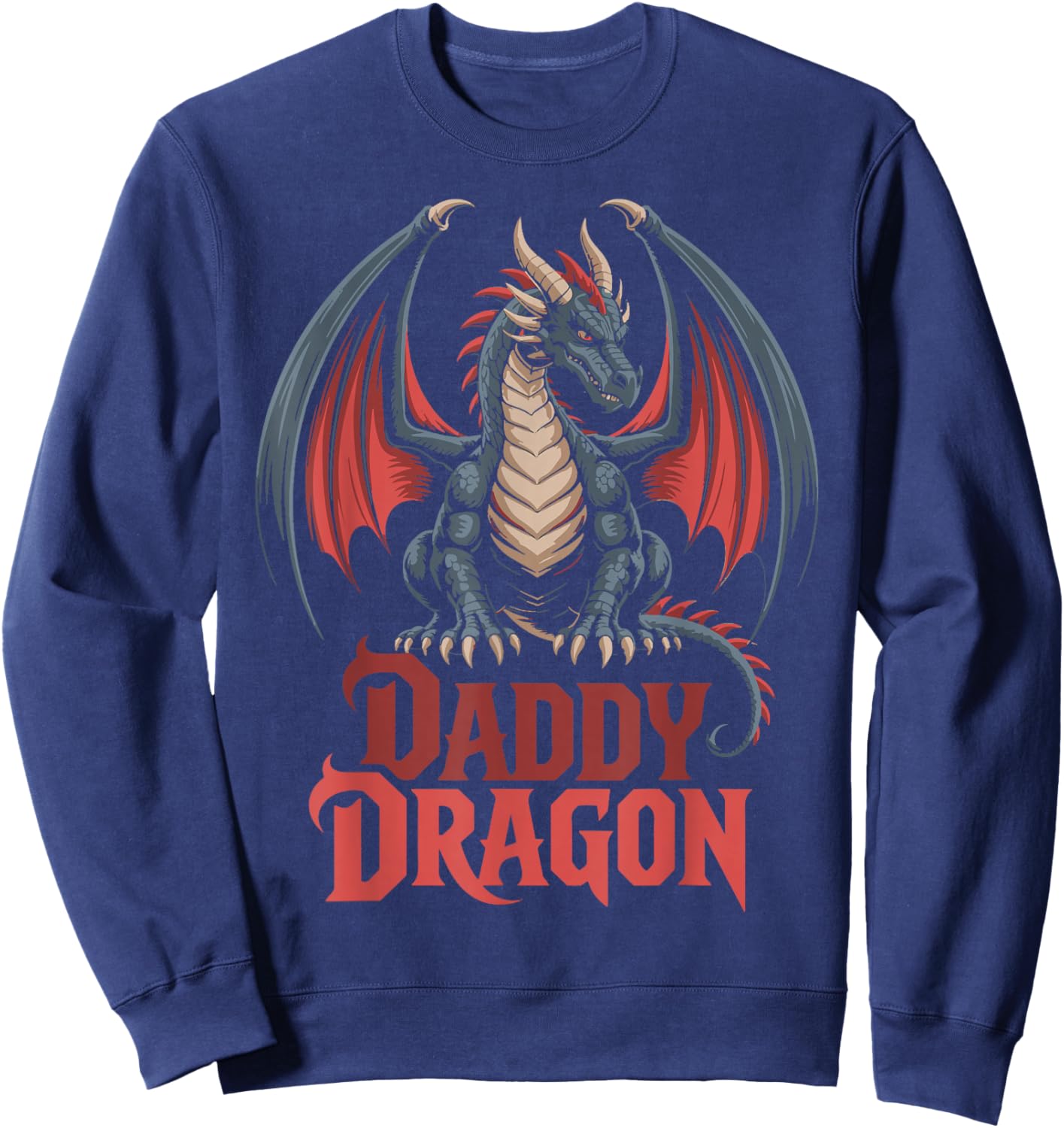 Daddy Dragon Fantasy Theme Sweatshirt - Sweatshirt | Navy