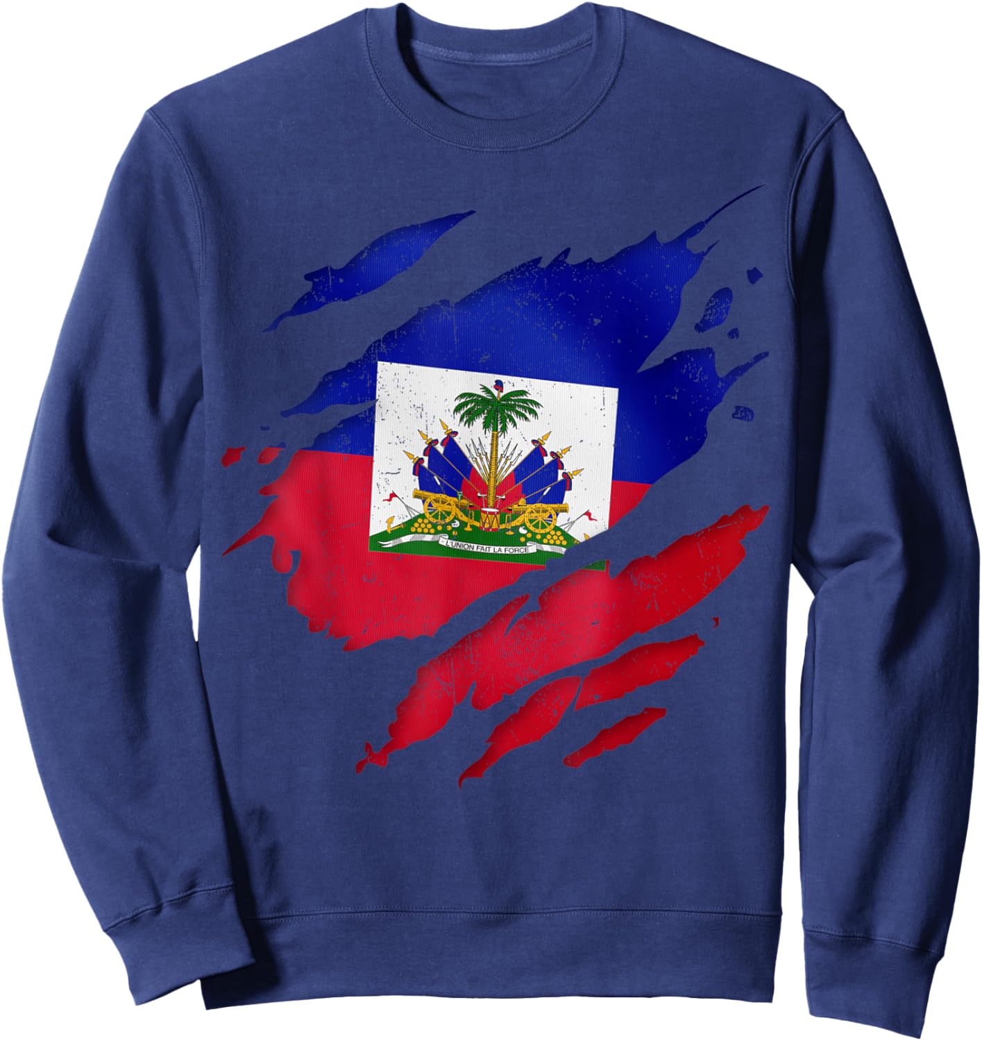 Haitian Flag Day First Black Republic Haiti Pride Men Women Sweatshirt - Sweatshirt | Navy