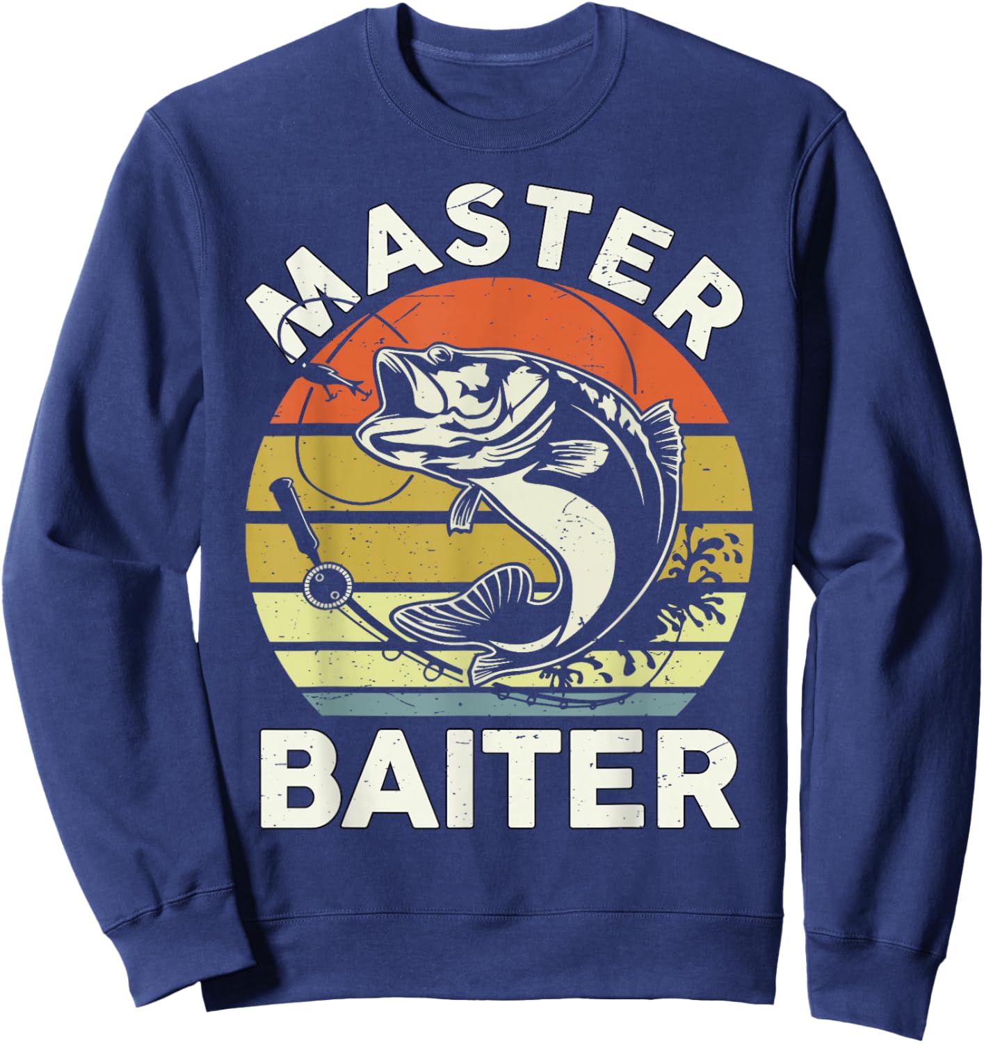 Master Baiter Fishing-Shirt Kids Men Bass Dad Fishing Sweatshirt - Sweatshirt | Navy