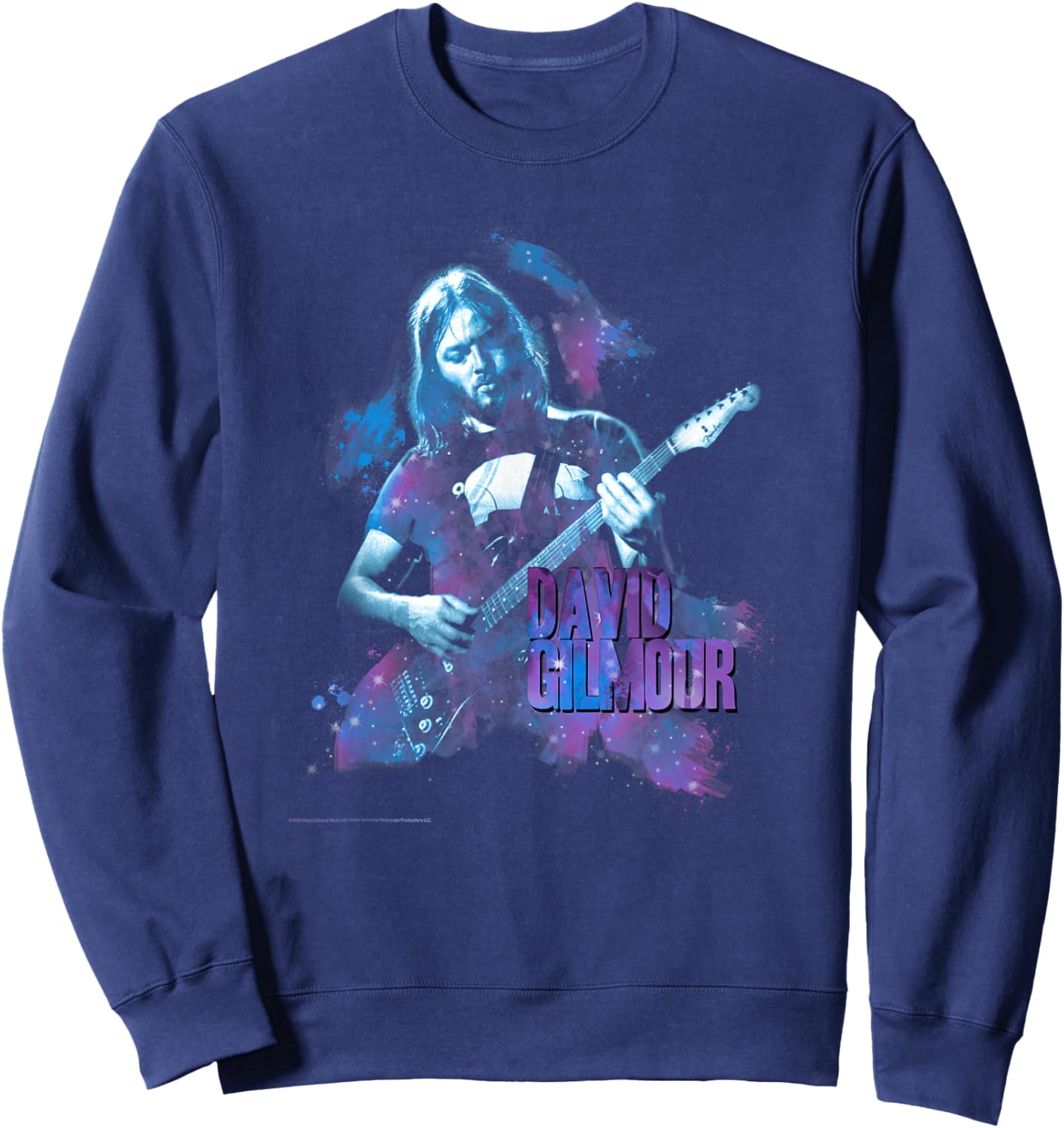 Official David Gilmour Portrait with Guitar Colorful Sweatshirt - Sweatshirt | Navy