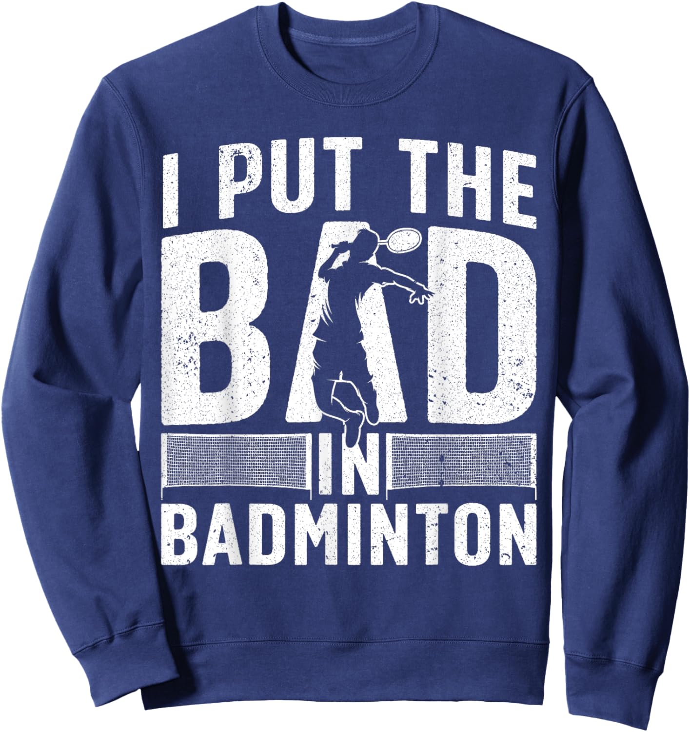 Funny Badminton Design Women Kids Badminton Player Sweatshirt - Sweatshirt | Navy