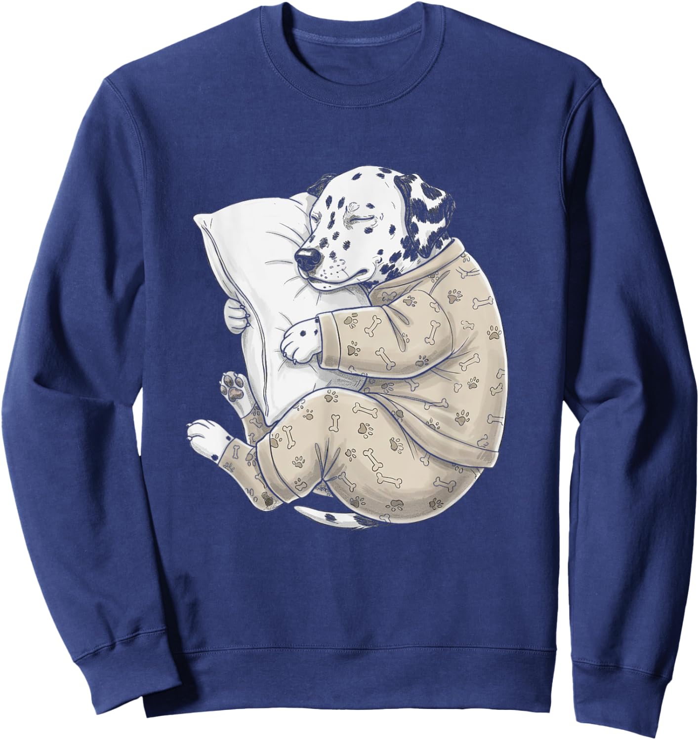 Funny Sleepy Dalmatian Dog Pajama Men Women Kids Sweatshirt - Sweatshirt | Navy