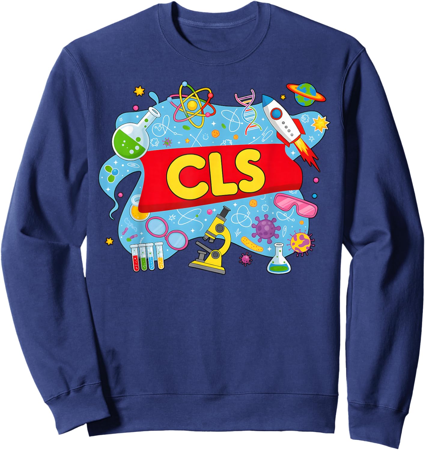 CLS Lab Story Lab Week Medical Laboratory Technician Team Sweatshirt - Sweatshirt | Navy