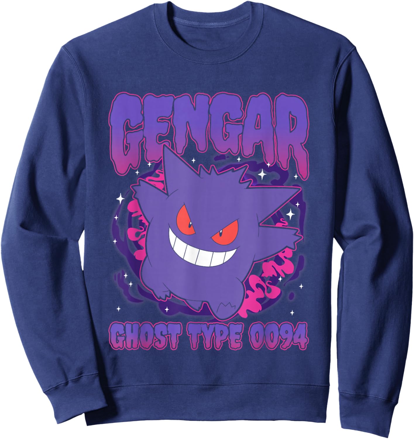 Pokémon Gengar Ghost Type 0094 Spooky Poster Sweatshirt - Sweatshirt | Navy