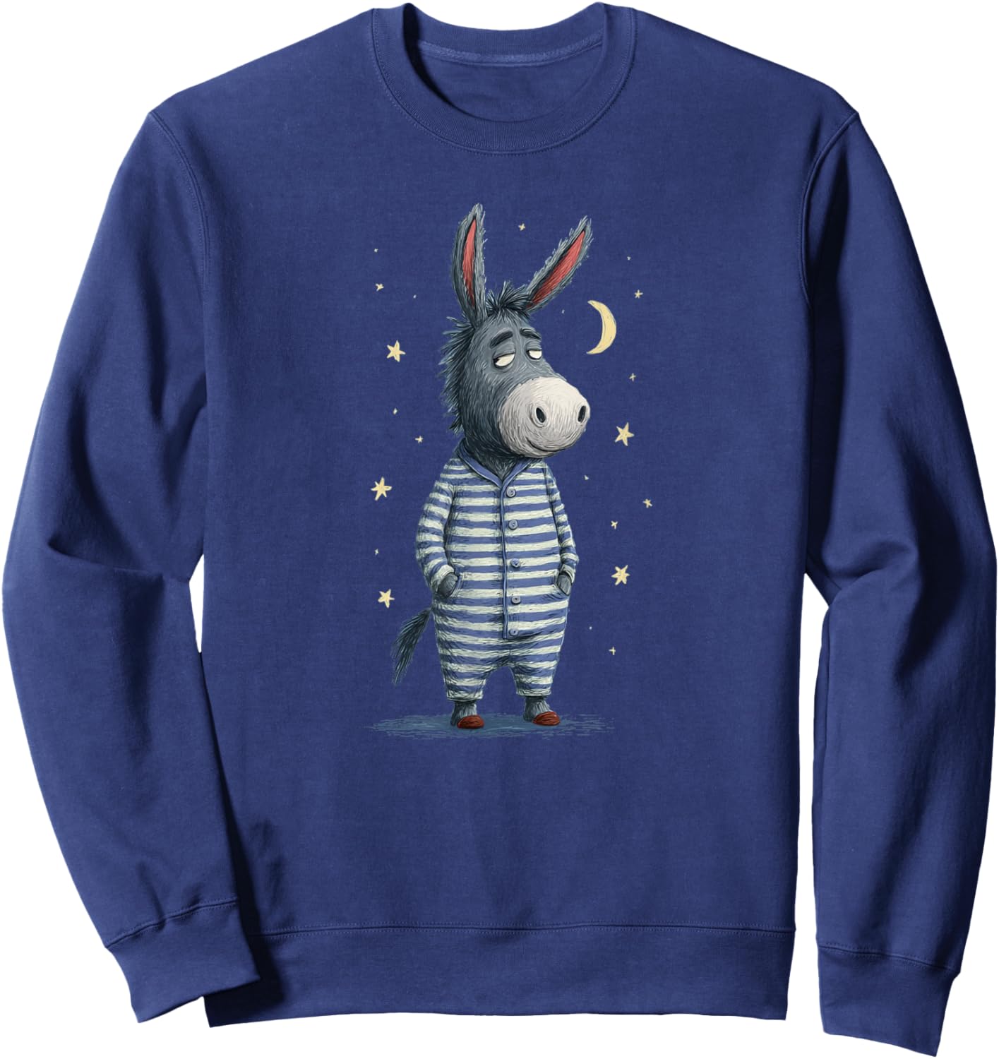 Adorable Donkey in Pajama Graphic Sweatshirt - Sweatshirt | Navy