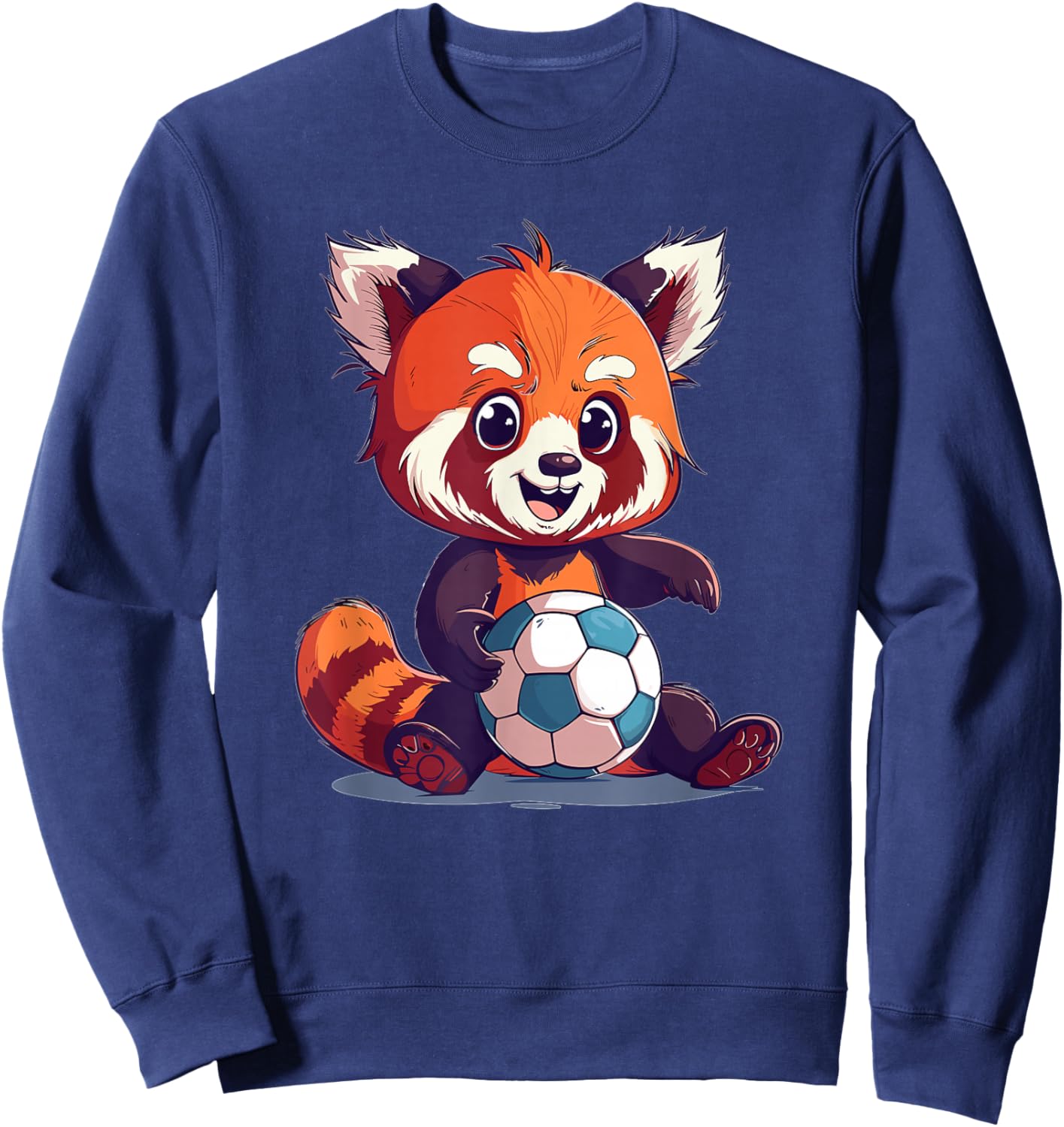Cute Red Panda Soccer Sweatshirt - Sweatshirt | Navy
