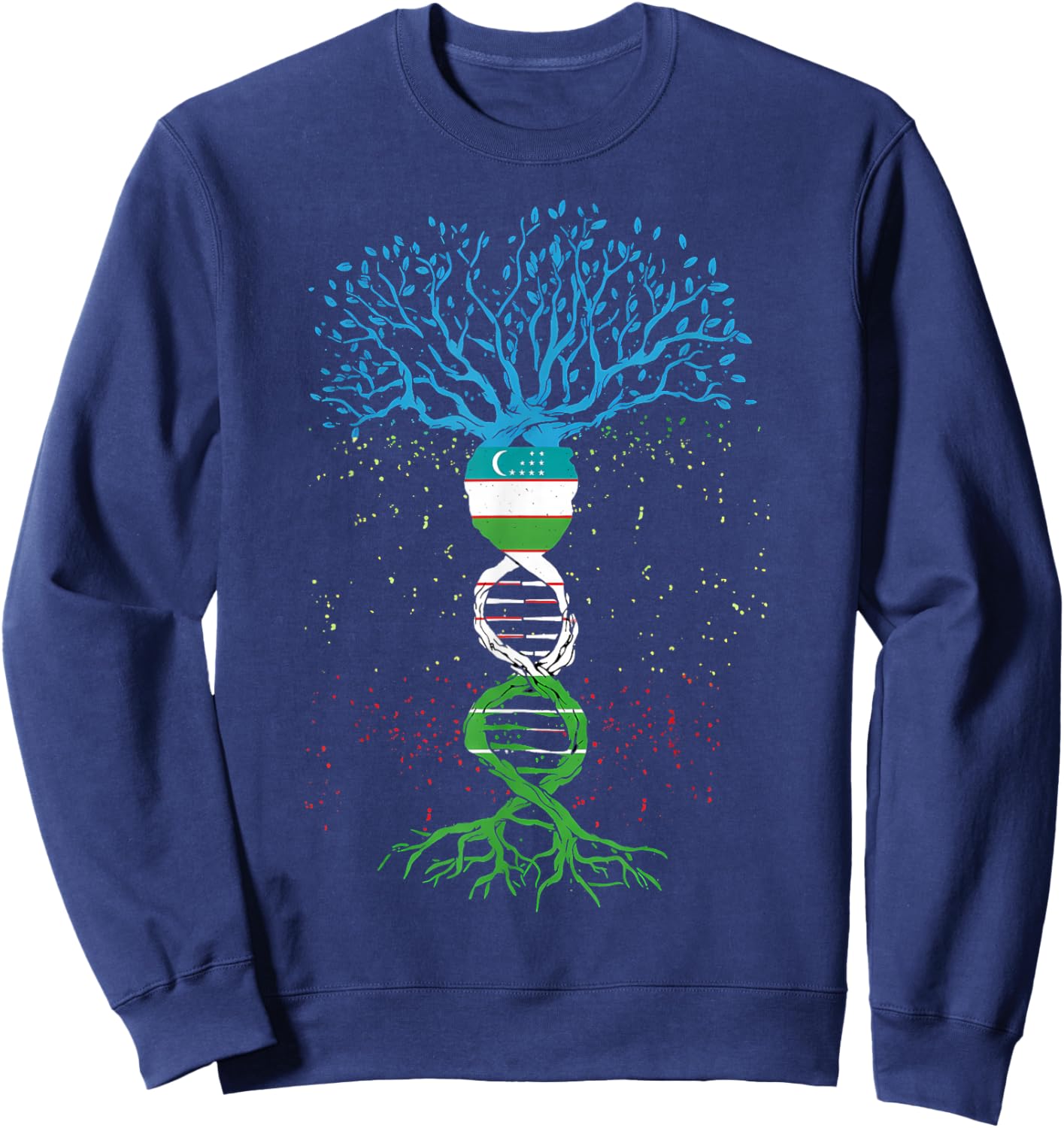 Drapeau Ouzbékistan Fierté ouzbek Sweatshirt - Sweatshirt | Navy
