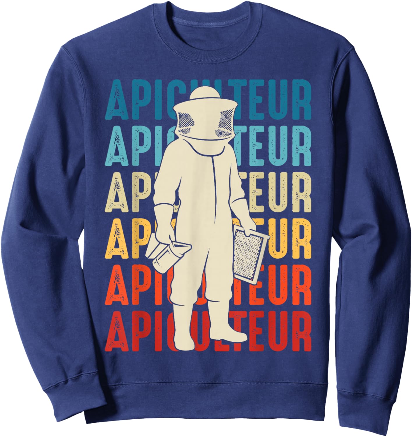 Apiculteur Abeilles Apiculture apicole rucher Abeille Retro Sweatshirt - Sweatshirt | Navy