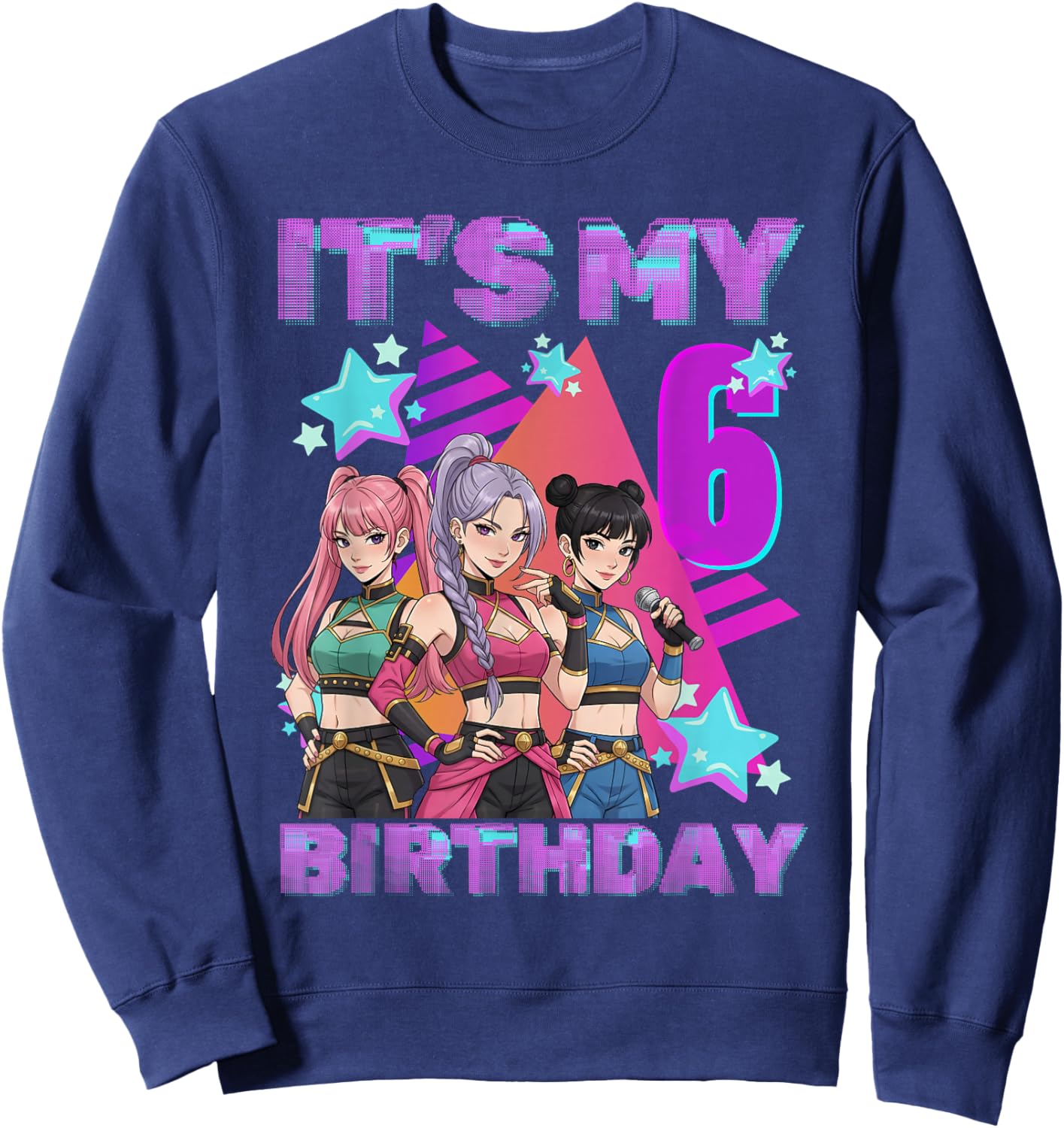K-Pop K-Pop 6 Years Birthday Girl Sweatshirt - Sweatshirt | Navy