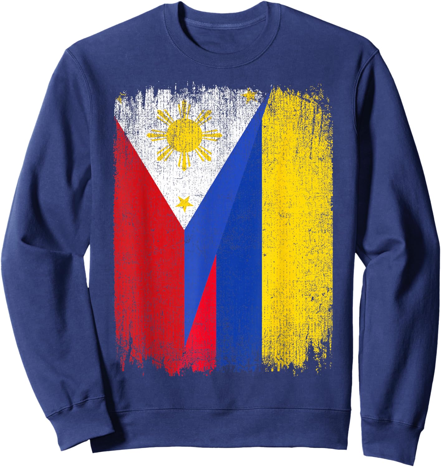 Half Philippines Colombia Flag Filipino Colombian Roots Sweatshirt - Sweatshirt | Navy