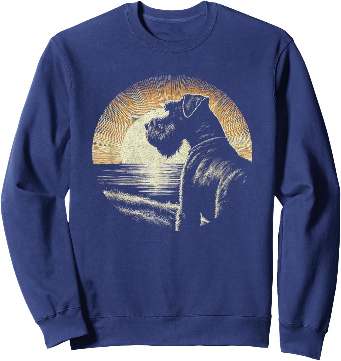 Vintage Giant Schnauzer Dog Art Design Sweatshirt - Sweatshirt | Navy