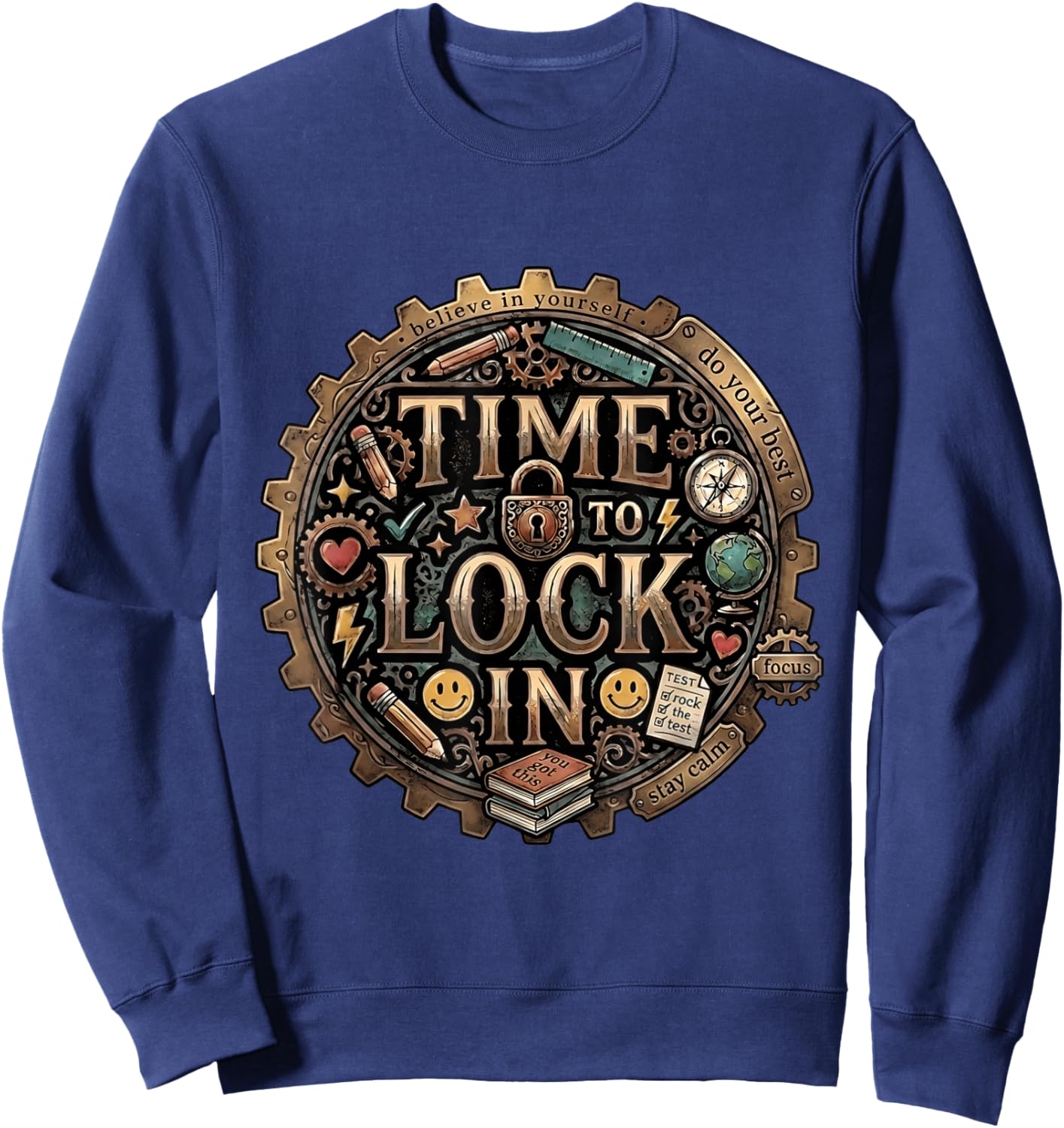 Time to Lock in Teacher Testing Day Sweatshirt - Sweatshirt | Navy