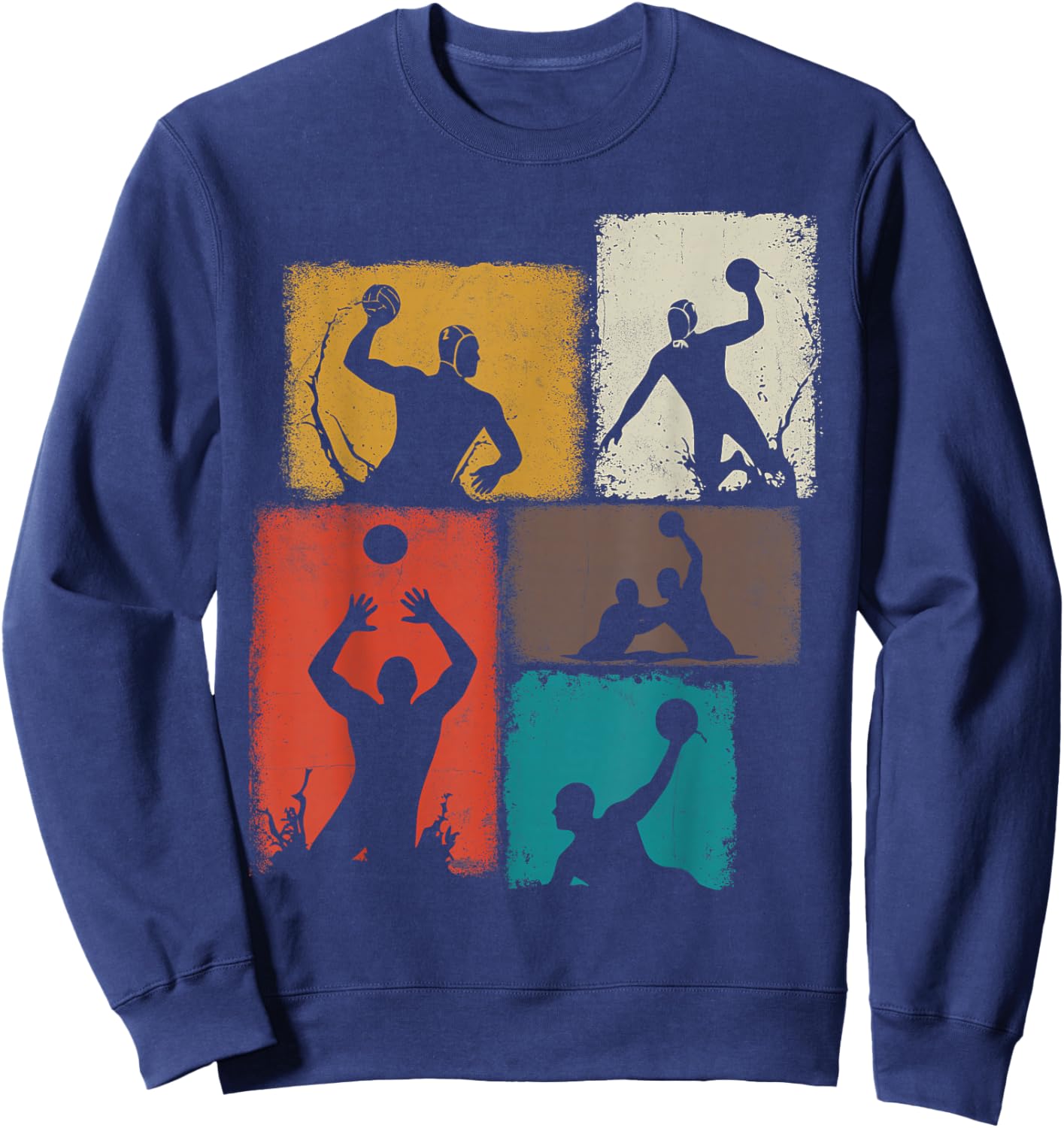 Water Polo Player Collage Men Women Kids Coach Youth Sweatshirt - Sweatshirt | Navy