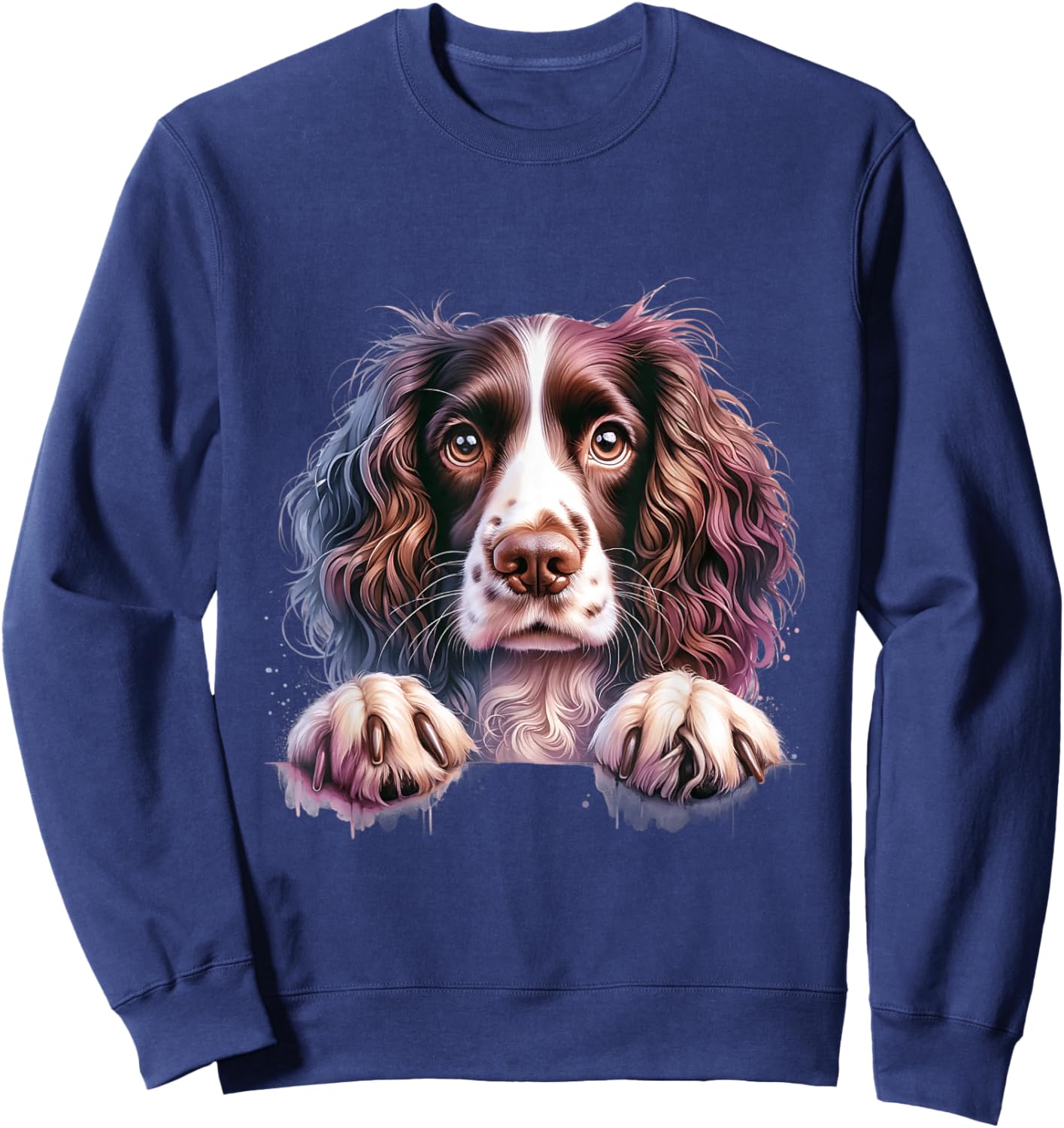 Dog Head Spaniel Springer English Breton Cocker Sweatshirt - Sweatshirt | Navy