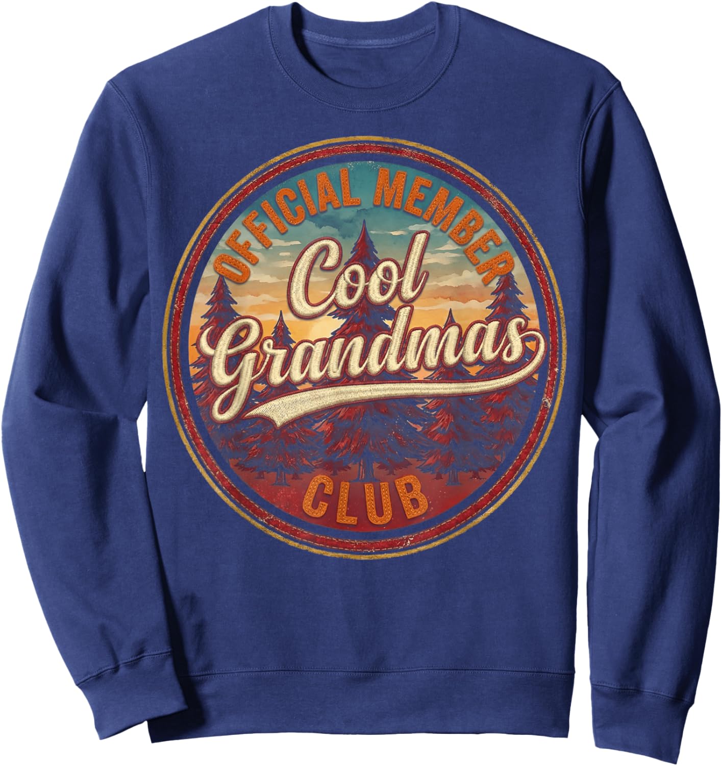 Funny Grandmother Vintage Cool Grandmas Club Official Member Sweatshirt - Sweatshirt | Navy