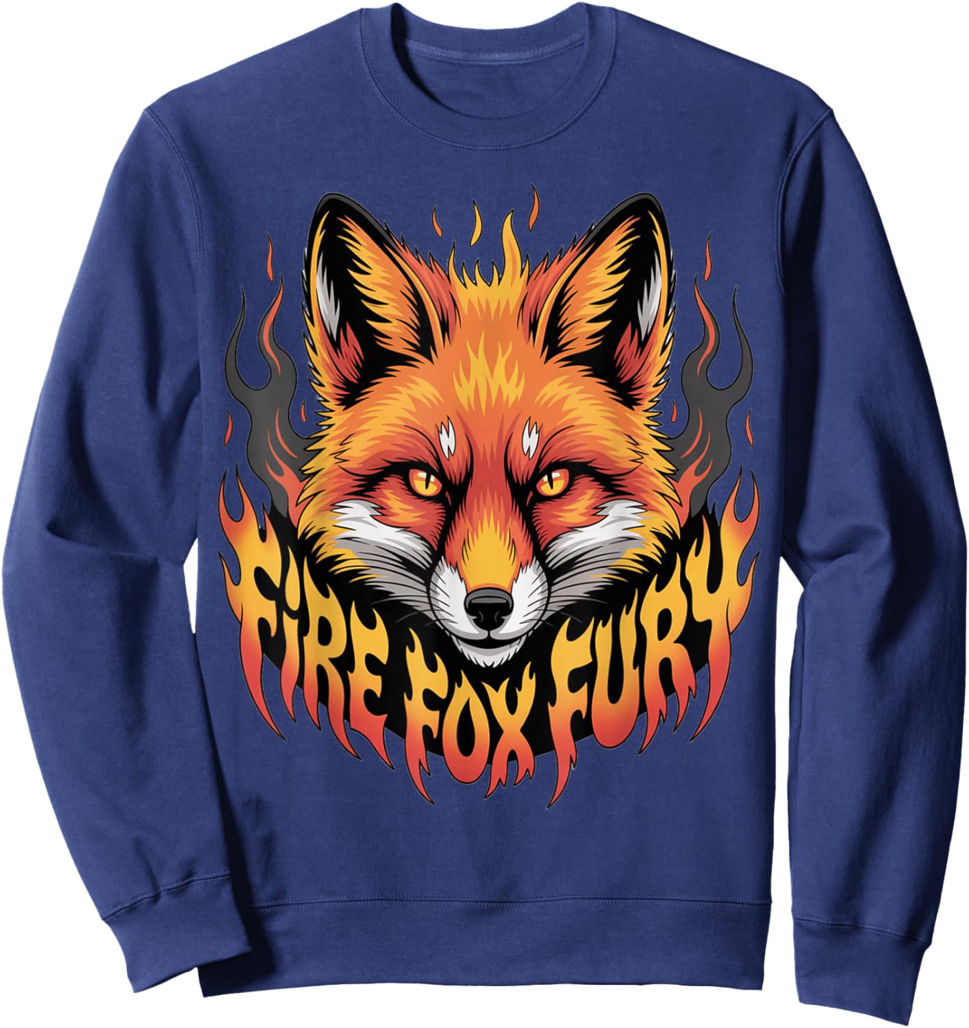 Fire Fox Fury Design for Fox Lover and Fox Sweatshirt - Sweatshirt | Navy