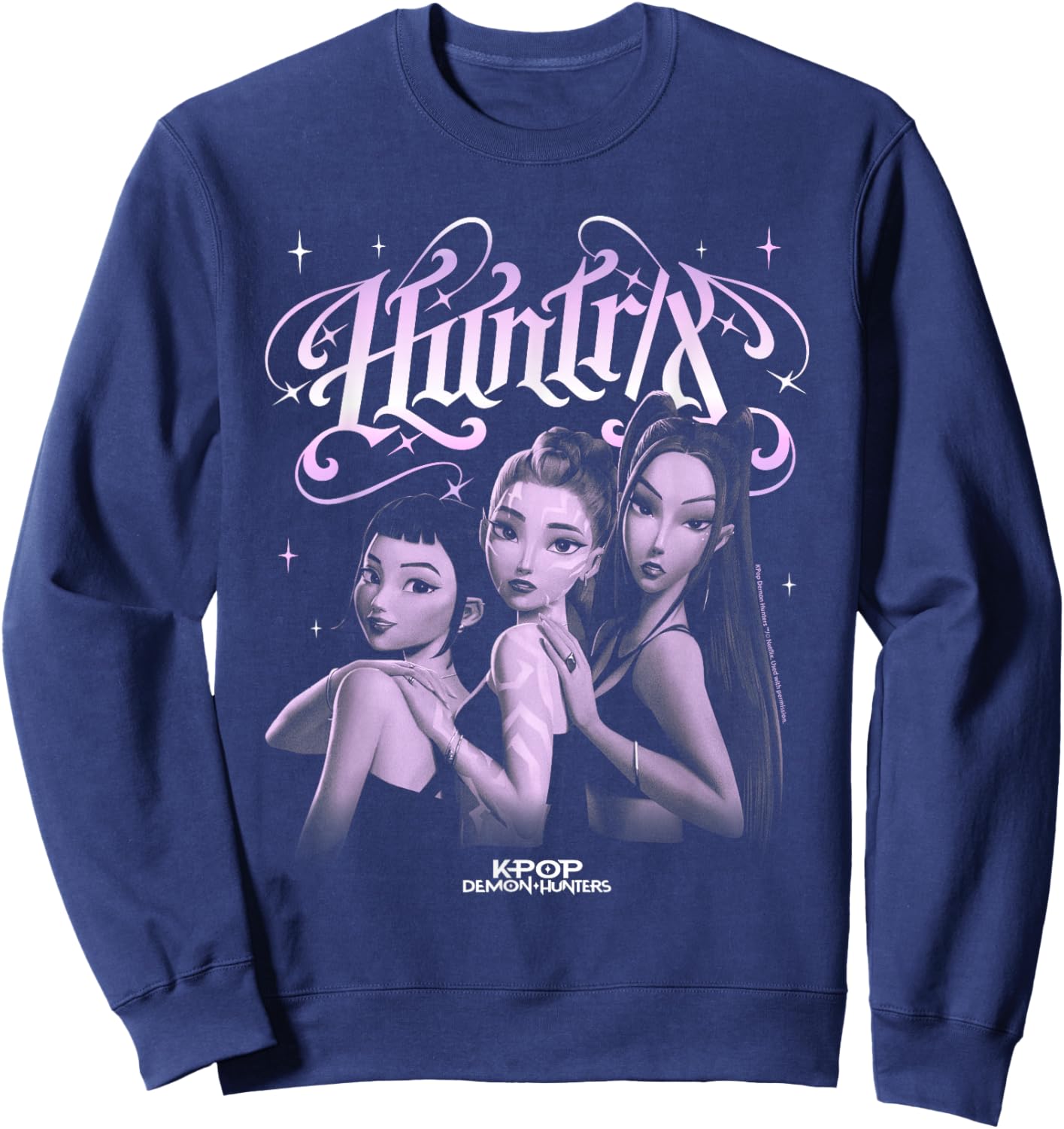 KPop Demon Hunters Huntrix Gothic Officially Licensed Sweatshirt - Sweatshirt | Navy