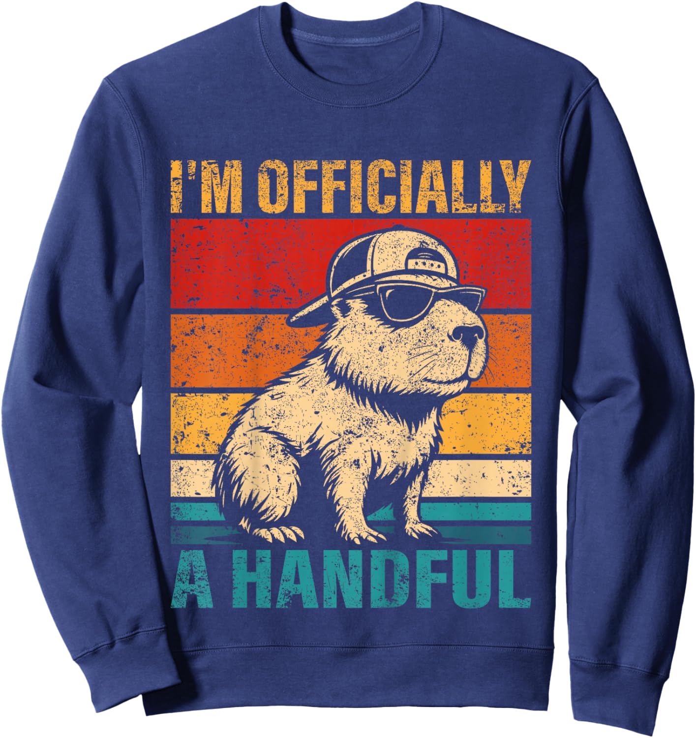 Kids 5 Year Old Birthday I'm Officially A Handful 5th Birthday Sweatshirt - Sweatshirt | Navy