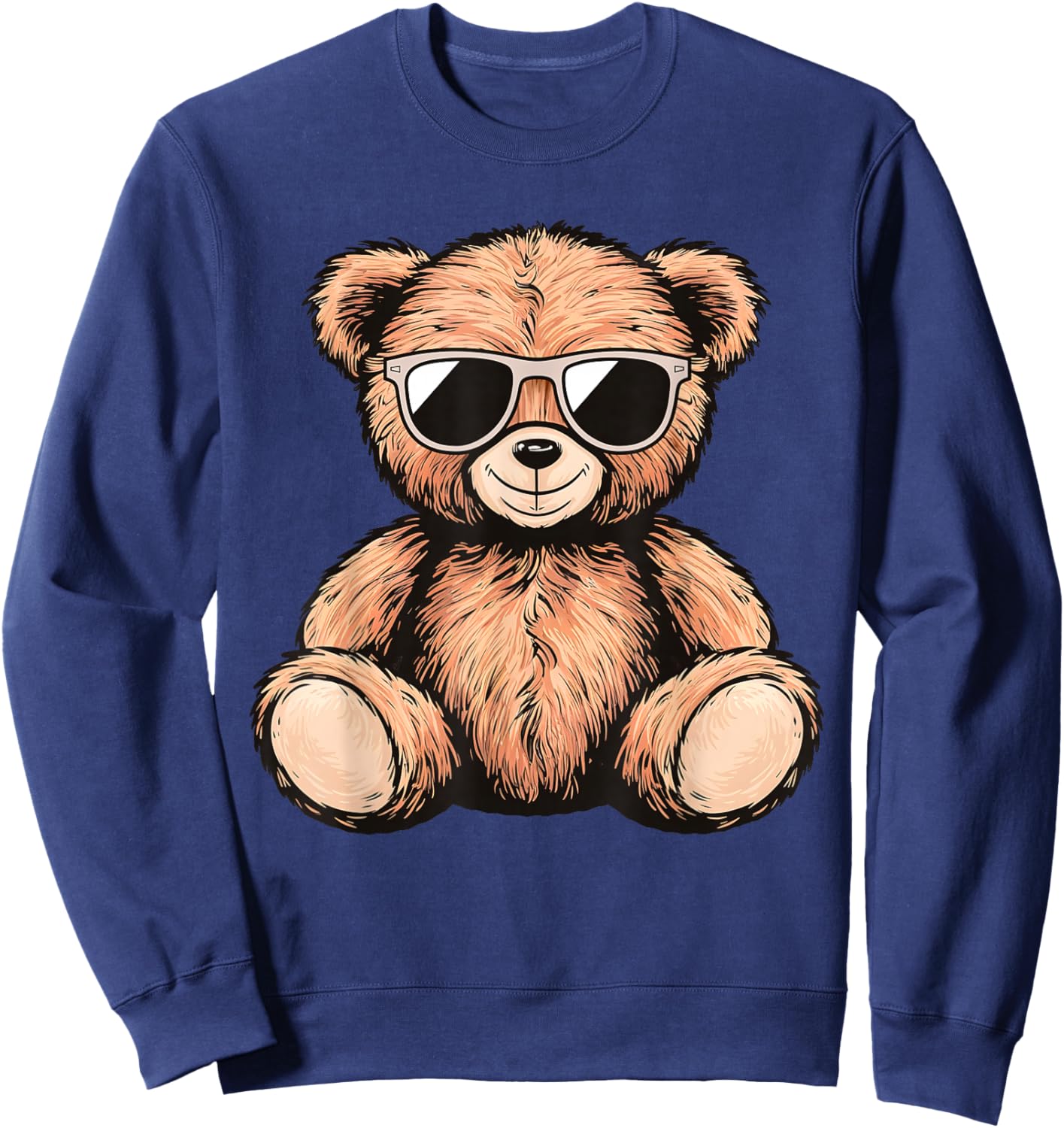 Cool Teddy Bear Men Women Kids Casual Cute Funny Graphic Sweatshirt - Sweatshirt | Navy