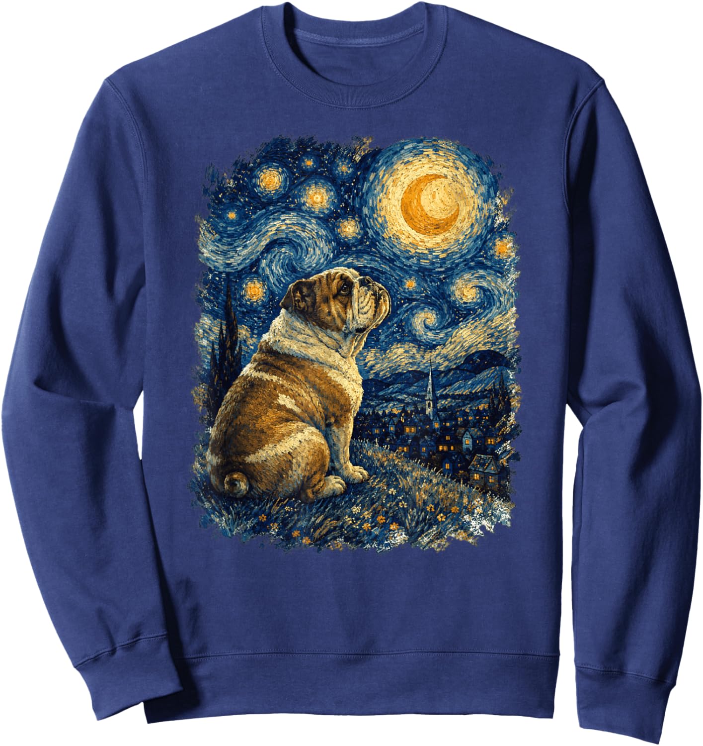 English Bulldog Lovers Outdoor Enthusiasts Men's Bulldog's Sweatshirt - Sweatshirt | Navy