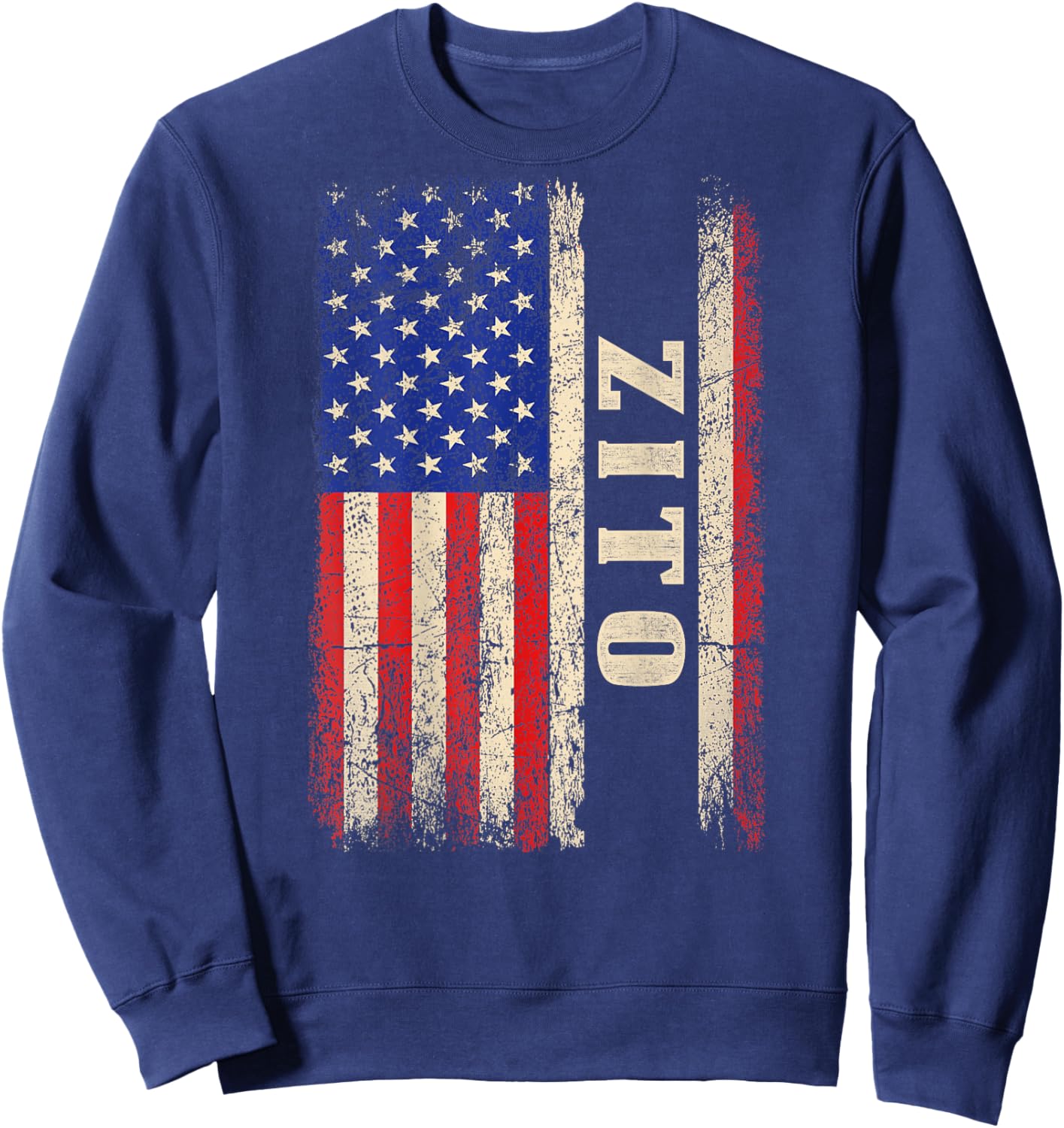 Zito Last Name - Zito Name American Flag (Back) Sweatshirt - Sweatshirt | Navy