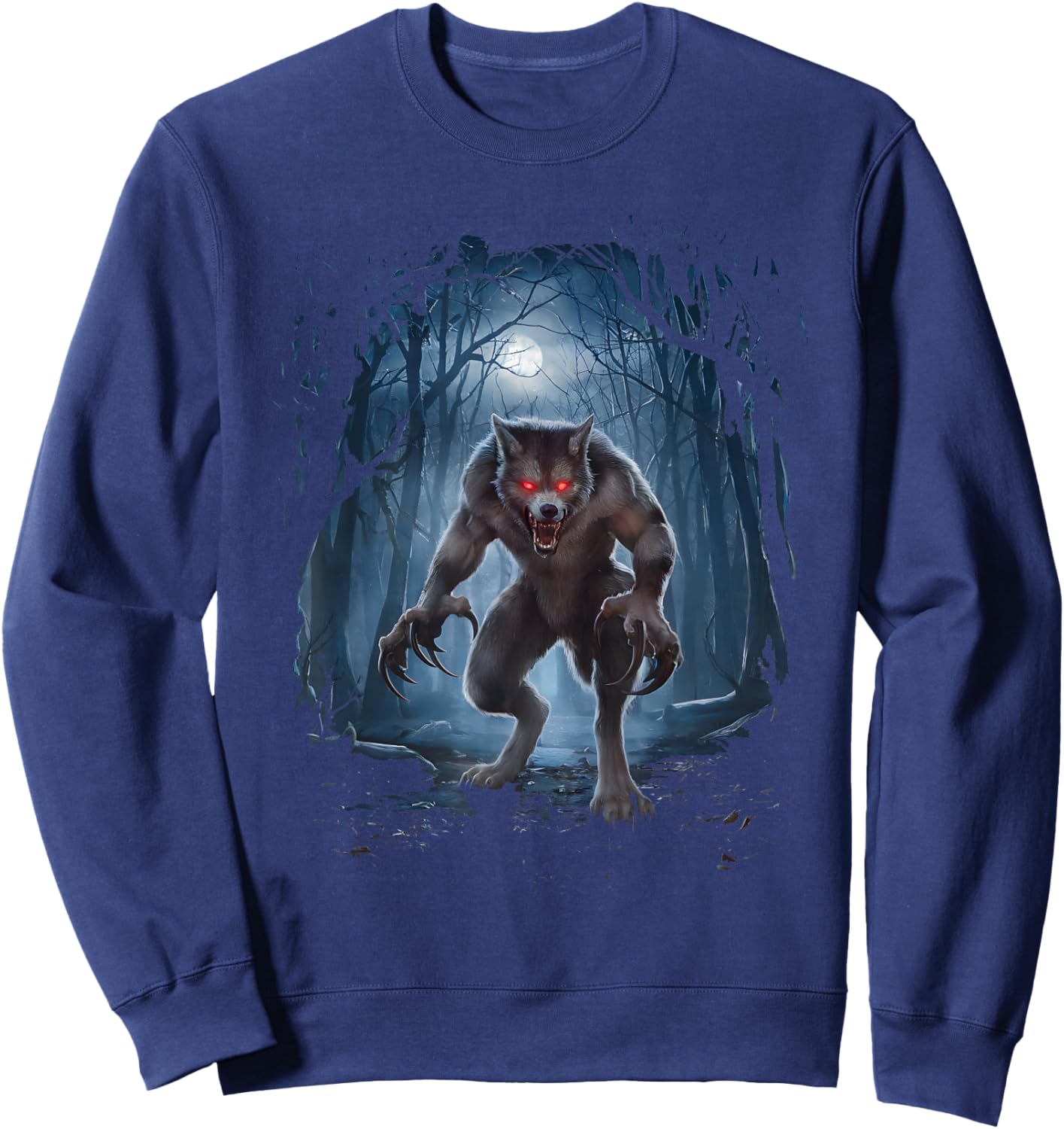 Werewolf Creature Cryptid Cryptozoology Folklore Wolf Man Sweatshirt - Sweatshirt | Navy
