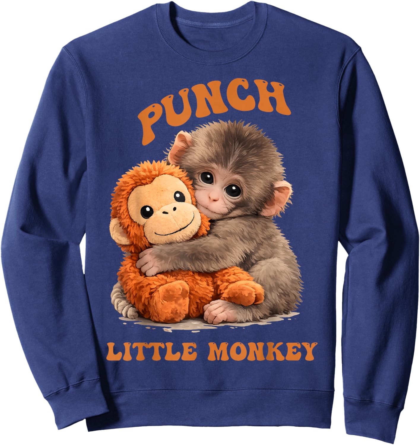 Cute Little Monkey Punch Sweatshirt - Sweatshirt | Navy