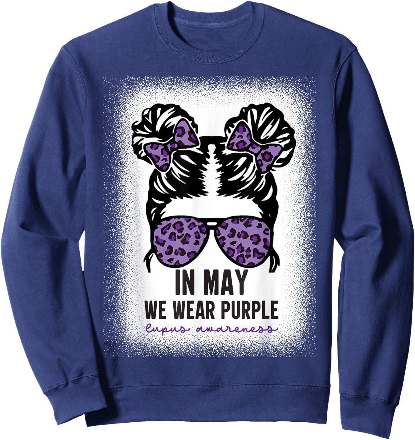 In May We Wear Purple Systemic Lupus Erythematosus Awareness Sweatshirt - Sweatshirt | Navy