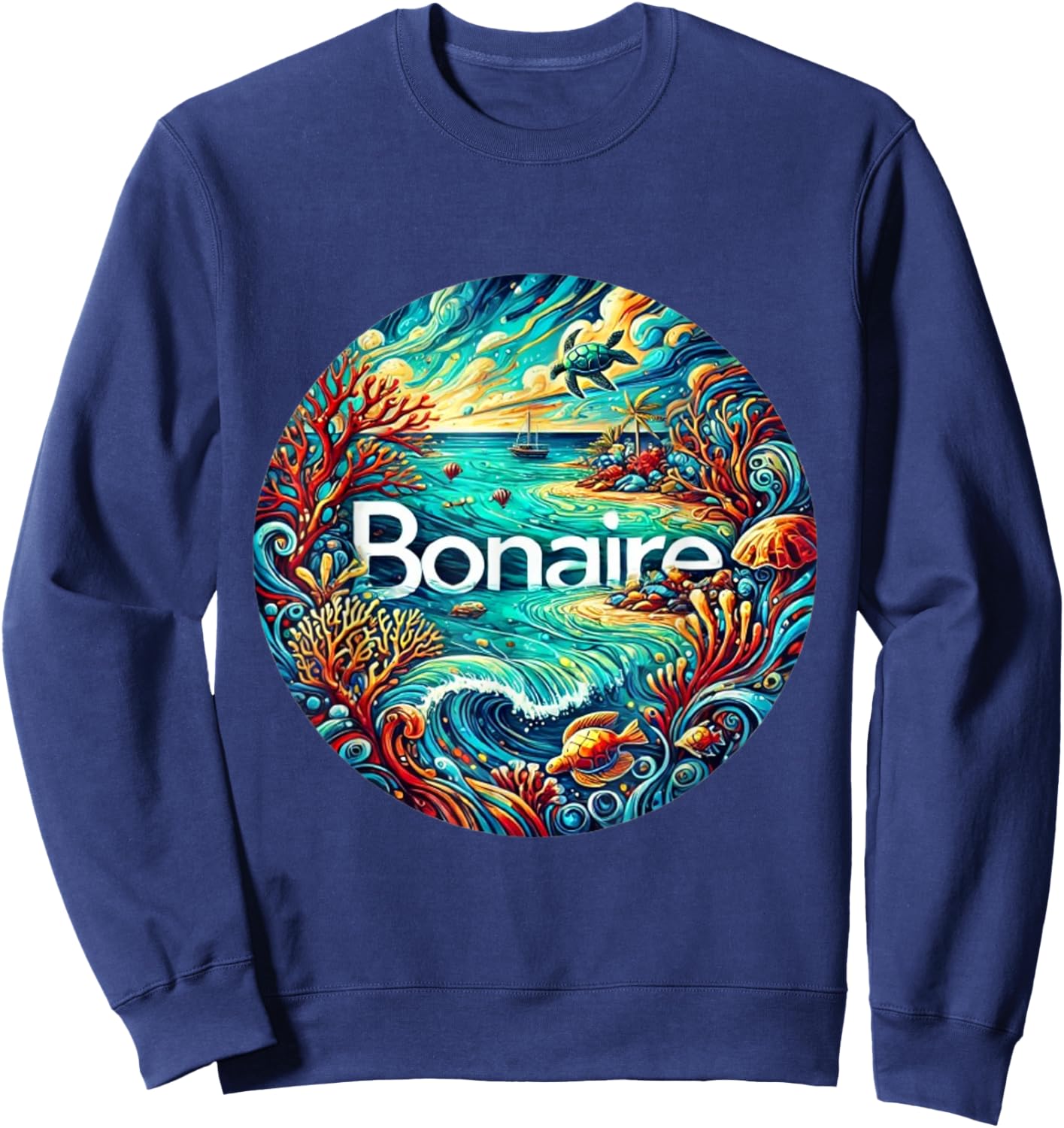 Bonaire ABC Dutch Islands artistic Sweatshirt - Sweatshirt | Navy