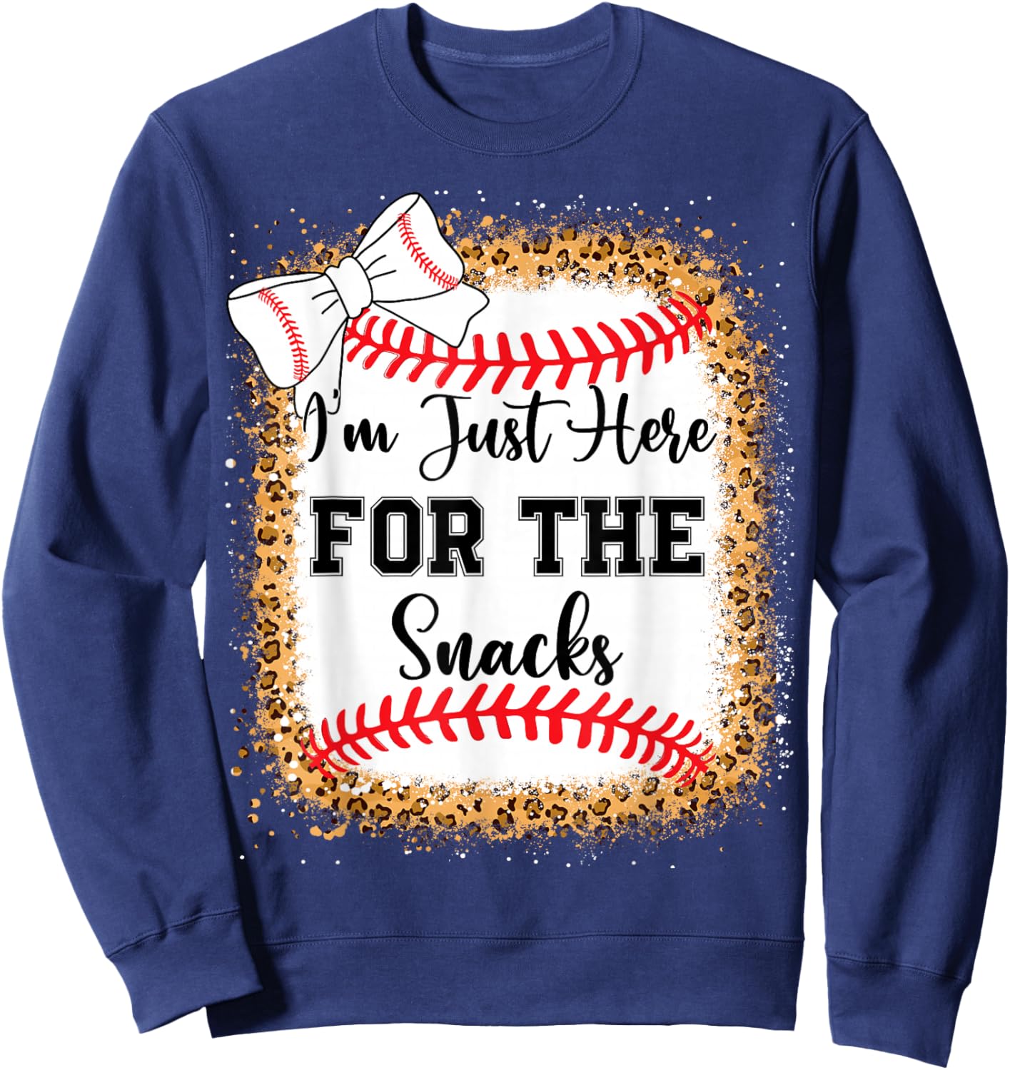 Baseball Sister Im Just Here for The Snacks Toddler Girl Sweatshirt - Sweatshirt | Navy