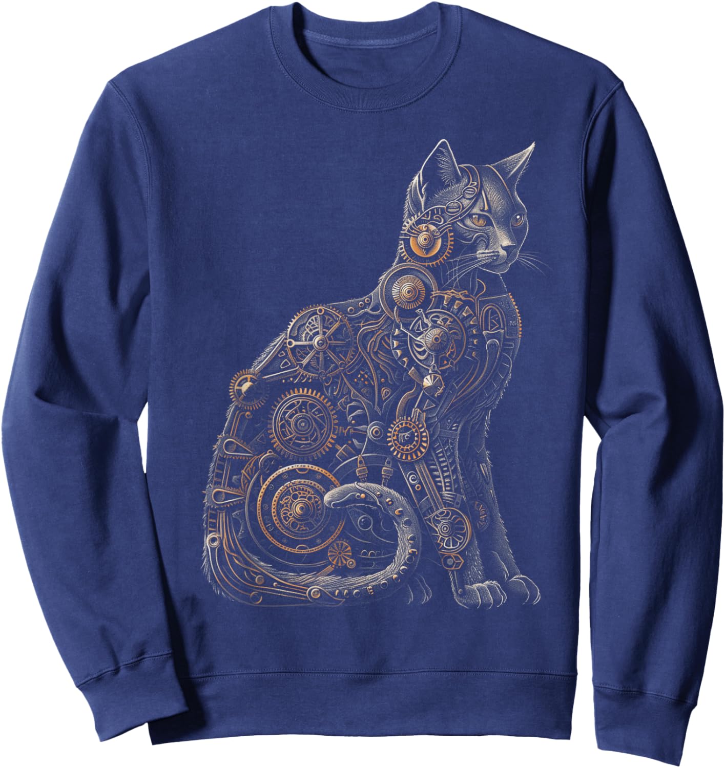 Cat Steampunk Mechanical for Cat Lovers Sweatshirt - Sweatshirt | Navy