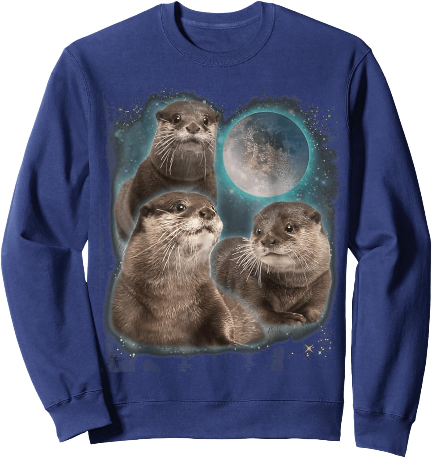 Three Otters Moon Howling Sweatshirt - Sweatshirt | Navy