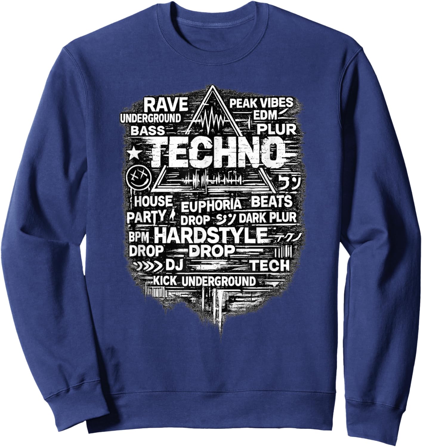Techno Rave EDM Underground Bass Music Apparel Sweatshirt - Sweatshirt | Navy