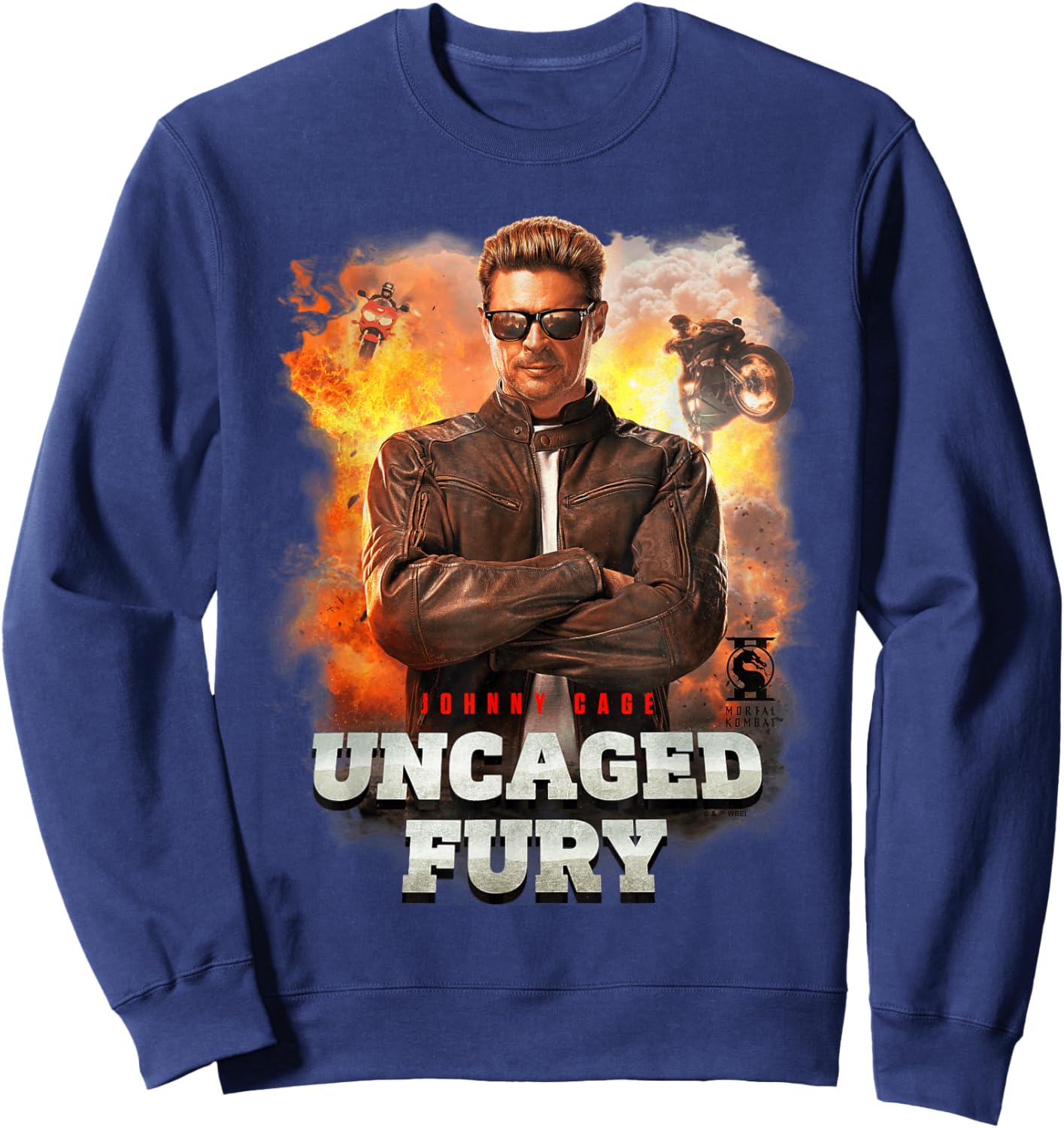 Mortal Kombat 2 Johnny Cage Uncaged Fury Sweatshirt - Sweatshirt | Navy