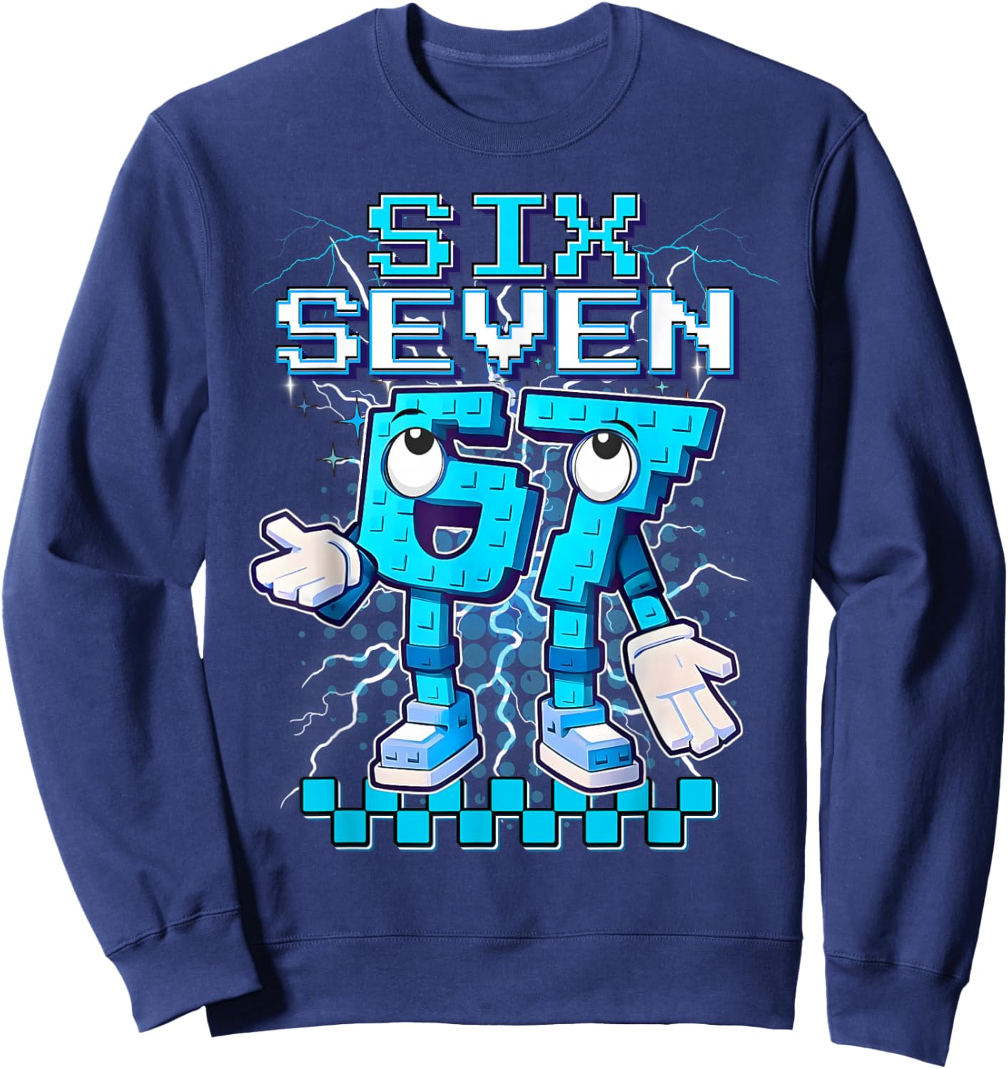 67 6 7 Six Seven Meme 6 7 Italian Brainrot 67 Gaming für Jungen Sweatshirt - Sweatshirt | Navy
