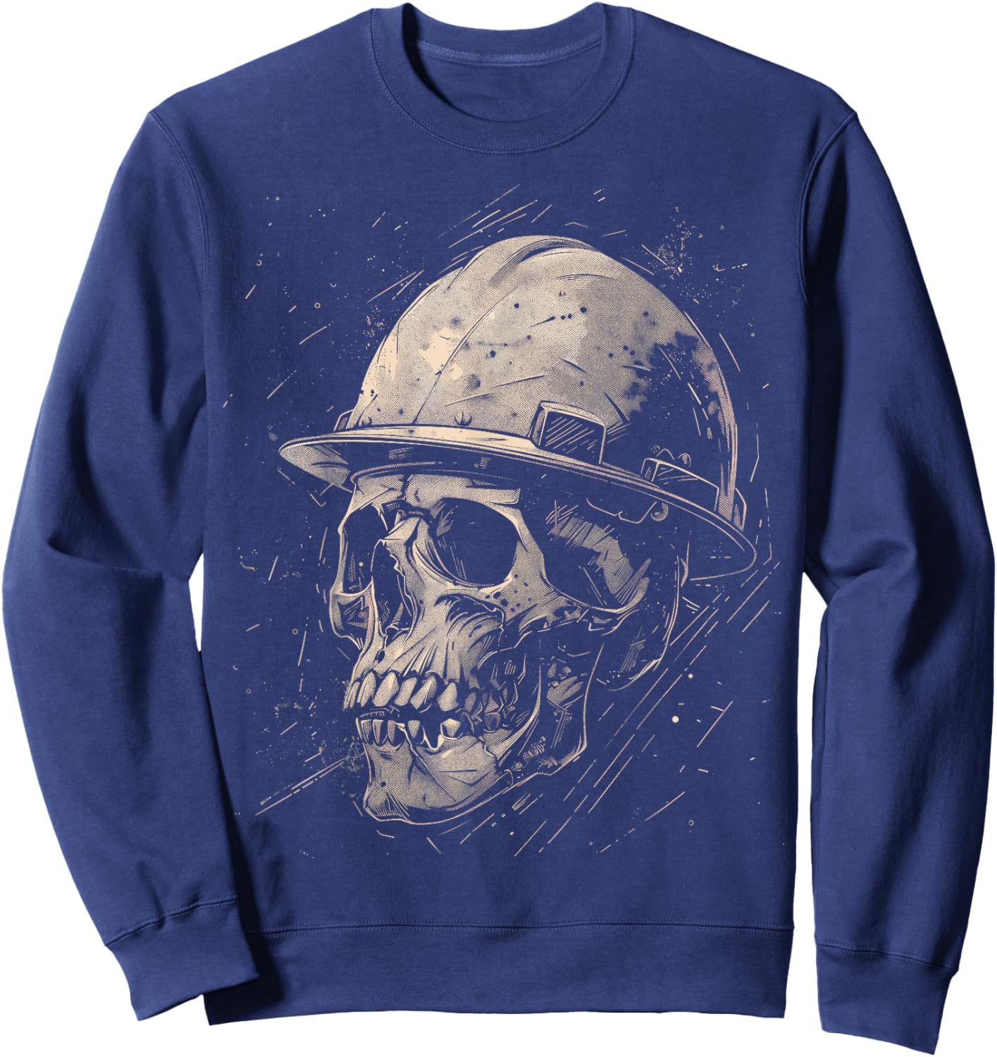 Working Death Ironworker Skull Construction Worker Sweatshirt - Sweatshirt | Navy