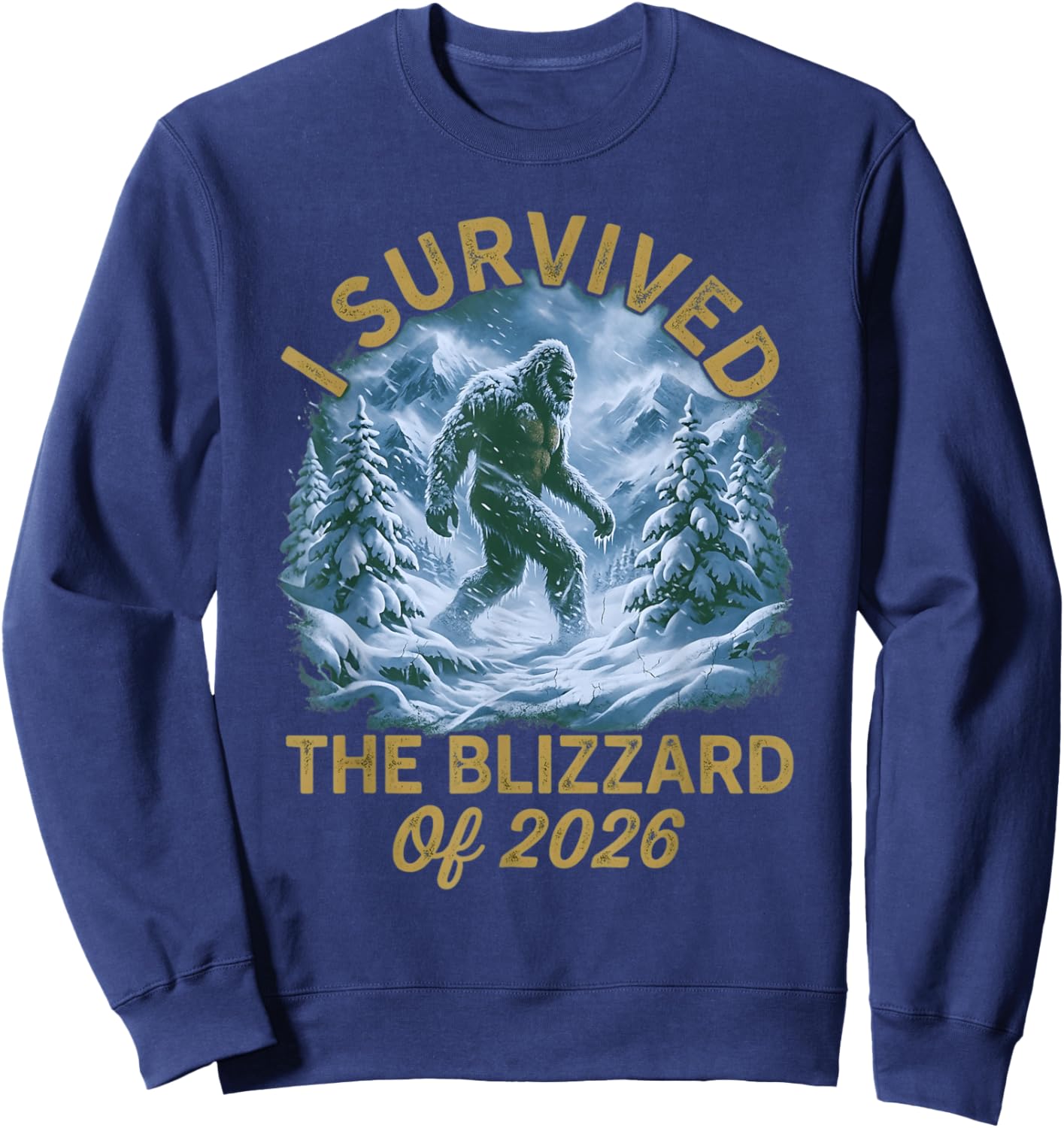 I Survived The Blizzard of 2026 Funny Winter Storm Survivor Sweatshirt - Sweatshirt | Navy