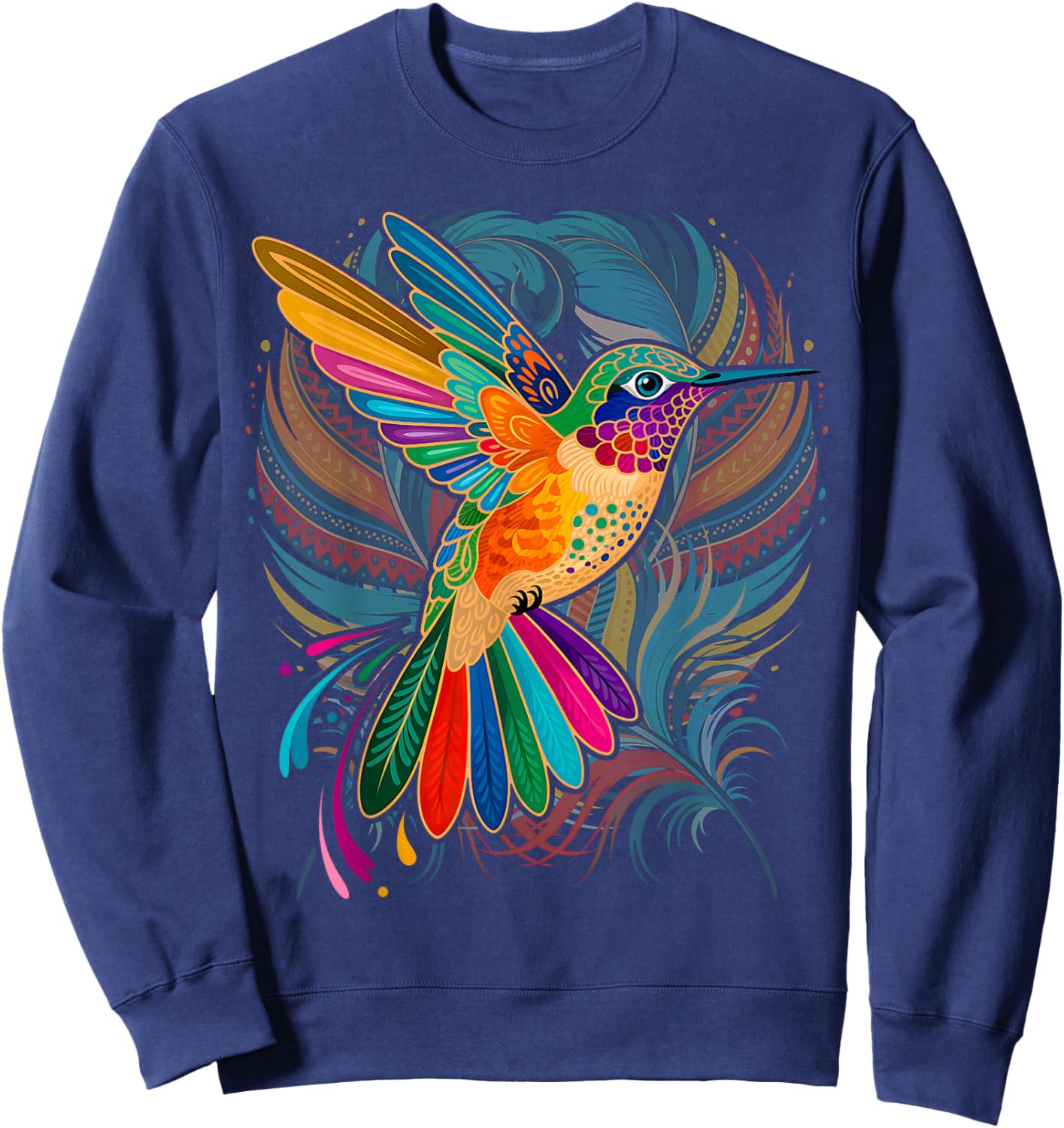 Hummingbird Indian Tribal Art Indigenous Sweatshirt - Sweatshirt | Navy
